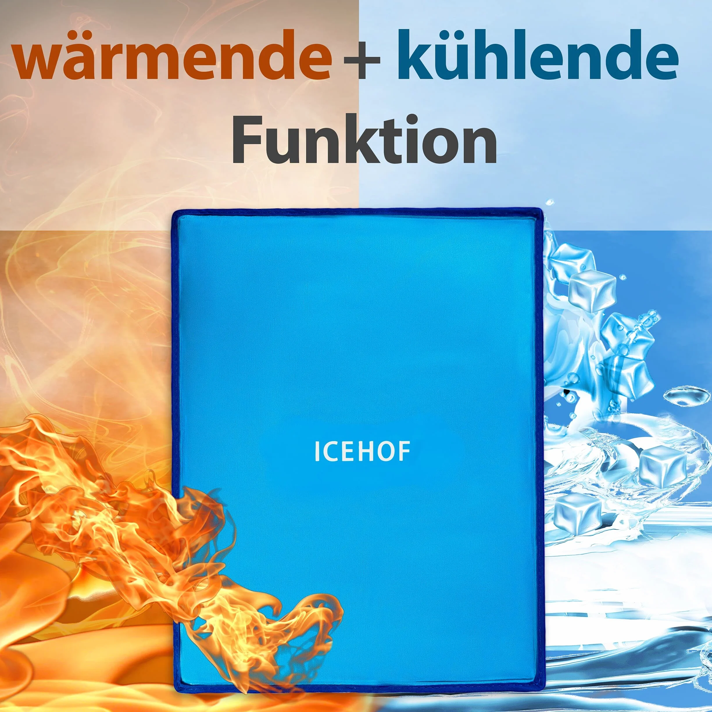 ICEHOF Kühlpads XXL Gel Kühlkissen Groß - Kuschelweich, Kühlakku Kühlpack Ice Pack Kältekompresse Eisbeutel Kühlbeutel Gelkissen Coolpack - 38 x 28 cm Kühlkompresse
