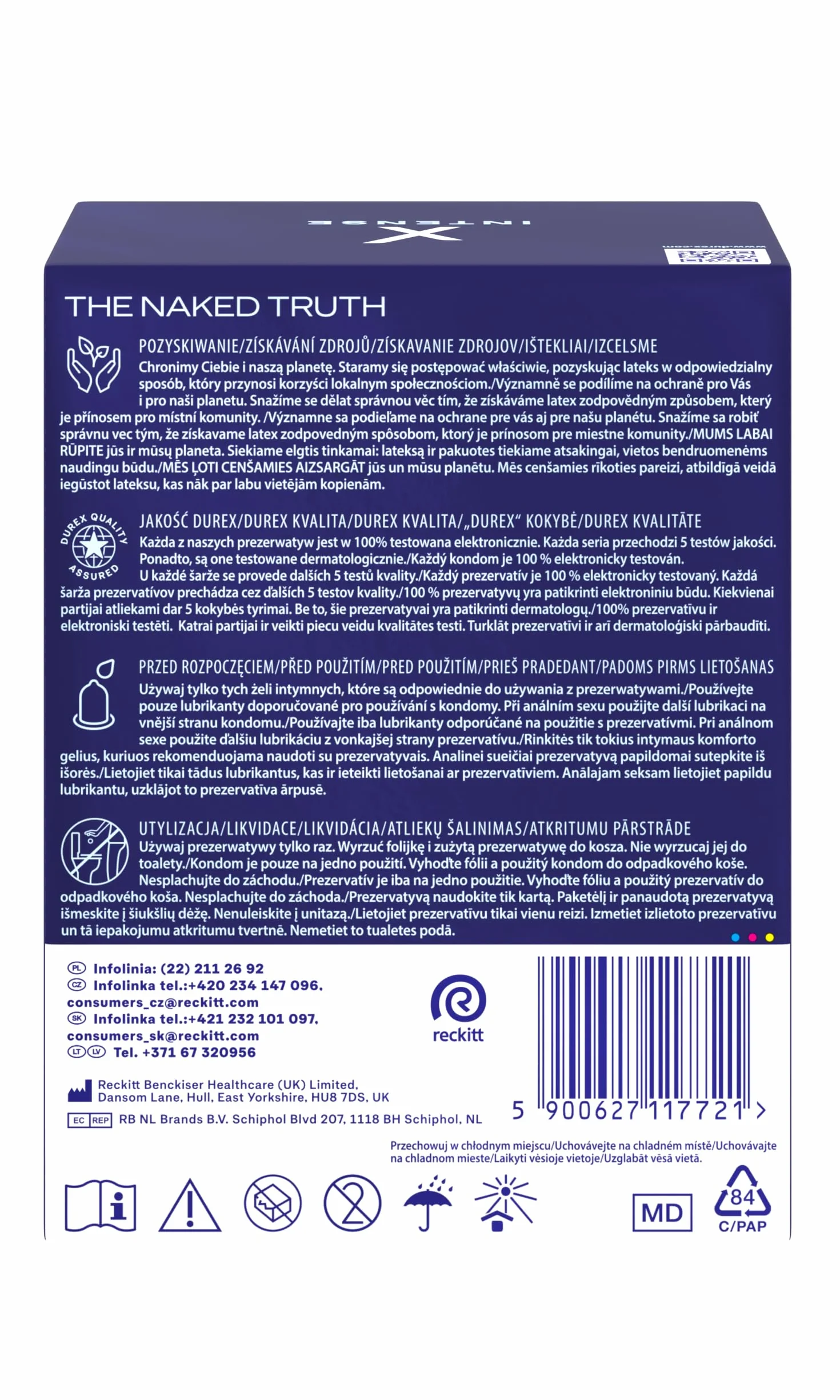 Durex Intense Prezerwatywy z wypustkami i prążkami 20 szt