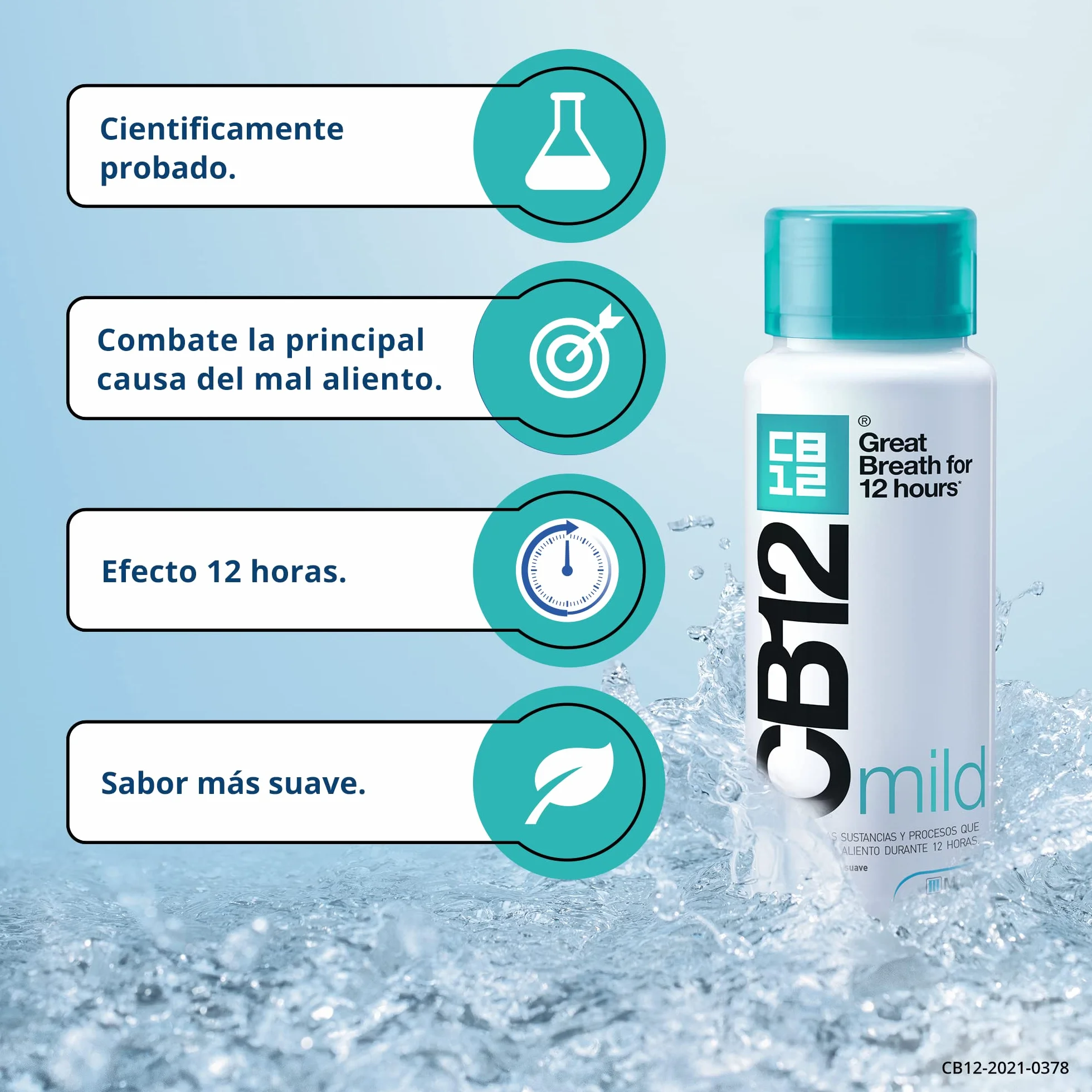 CB12 Płukanie jamy ustnej - zwalcza główną przyczynę nieświeżego oddechu - naukowo udowodniony efekt przez 12 godzin - 250 ml Mięta