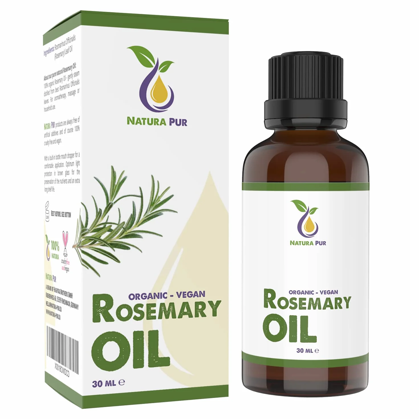 Olejek Rozmarynowy BIO 30ml – naturalny olejek eteryczny Rosemary Oil Rosmarinus Officinalis