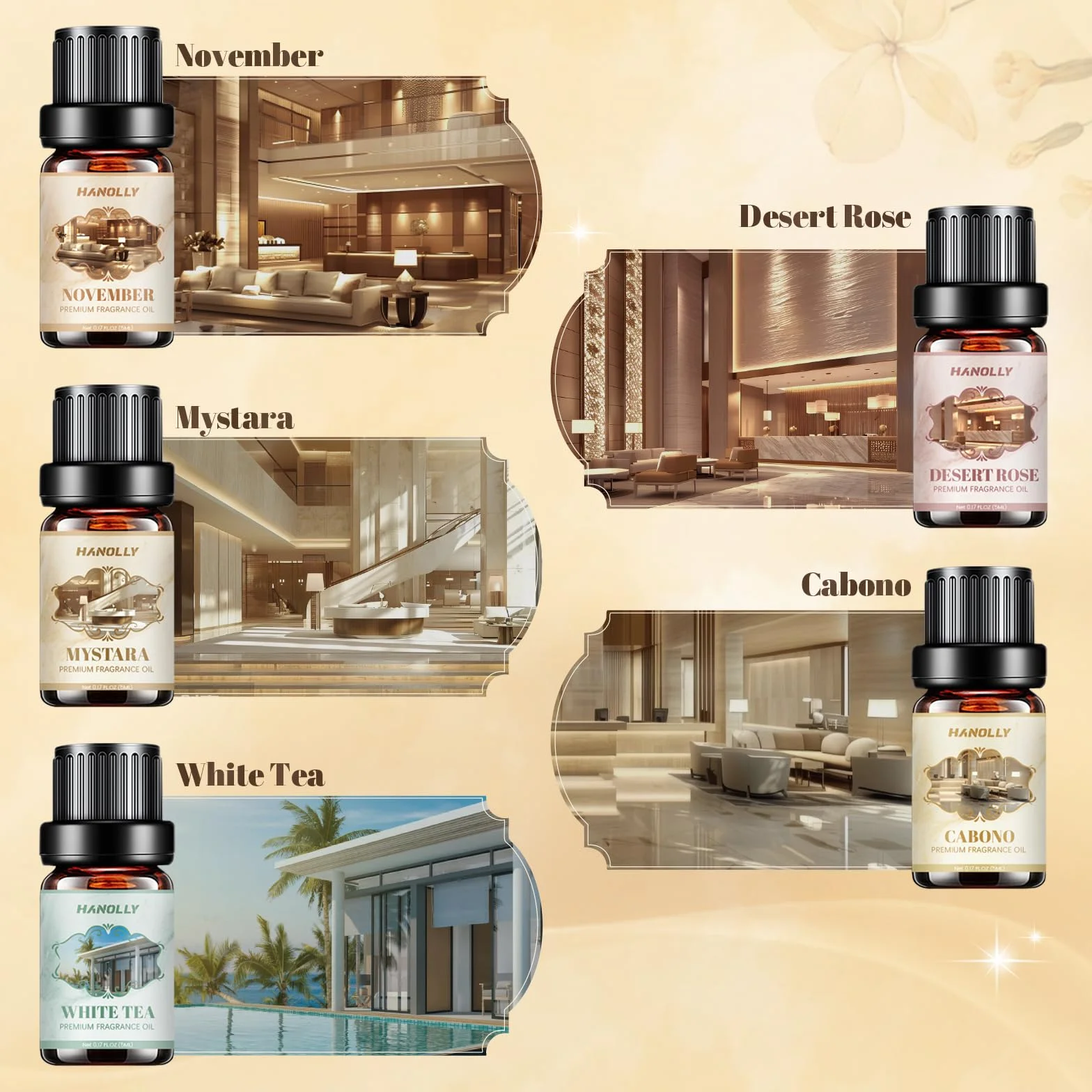 Hanolly Zestaw Olejków Zapachowych 10 x 5ml Naturalne Olejki Eteryczne Do Dyfuzora