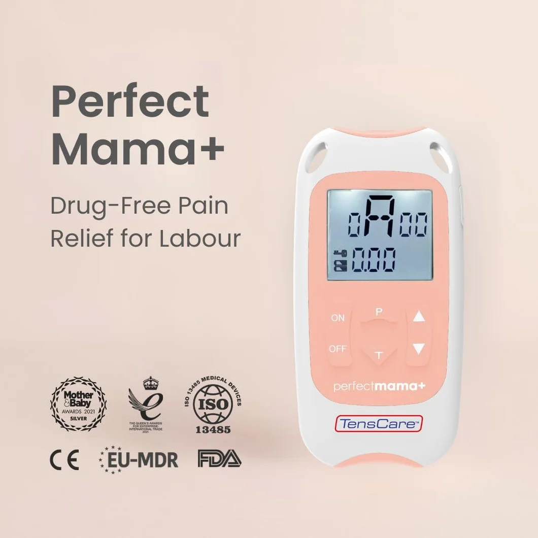 Perfect Mama+ TENS urządzenie do łagodzenia bólu podczas porodu, łagodzenia bólu pleców podczas ciąży. Daj informacje na temat czasu skurczu i czasu trwania porodu.