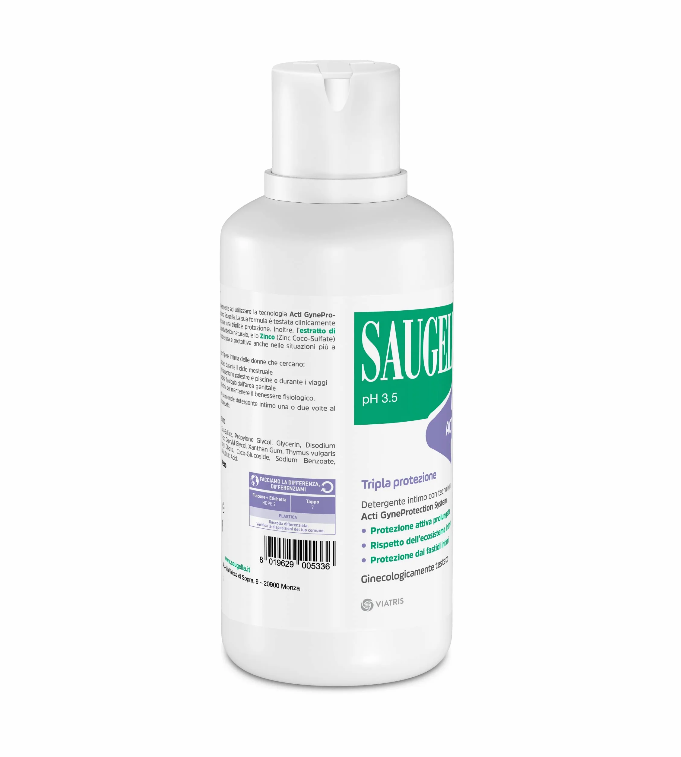 Saugella Acti3 potrójna ochrona z tymiankiem i cynkiem do ochrony przed intymnymi dolegliwościami, 500 ml