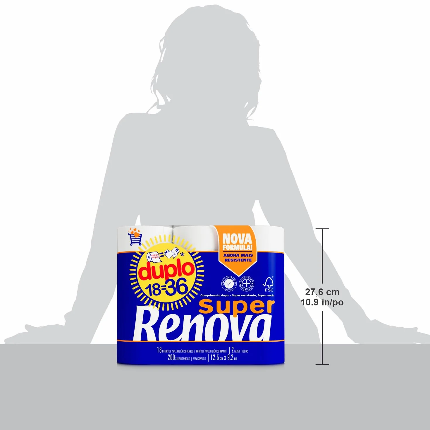 Renova Super Duplo Papier Toaletowy Zestaw 9 Rolek Podwójna Grubość Biały