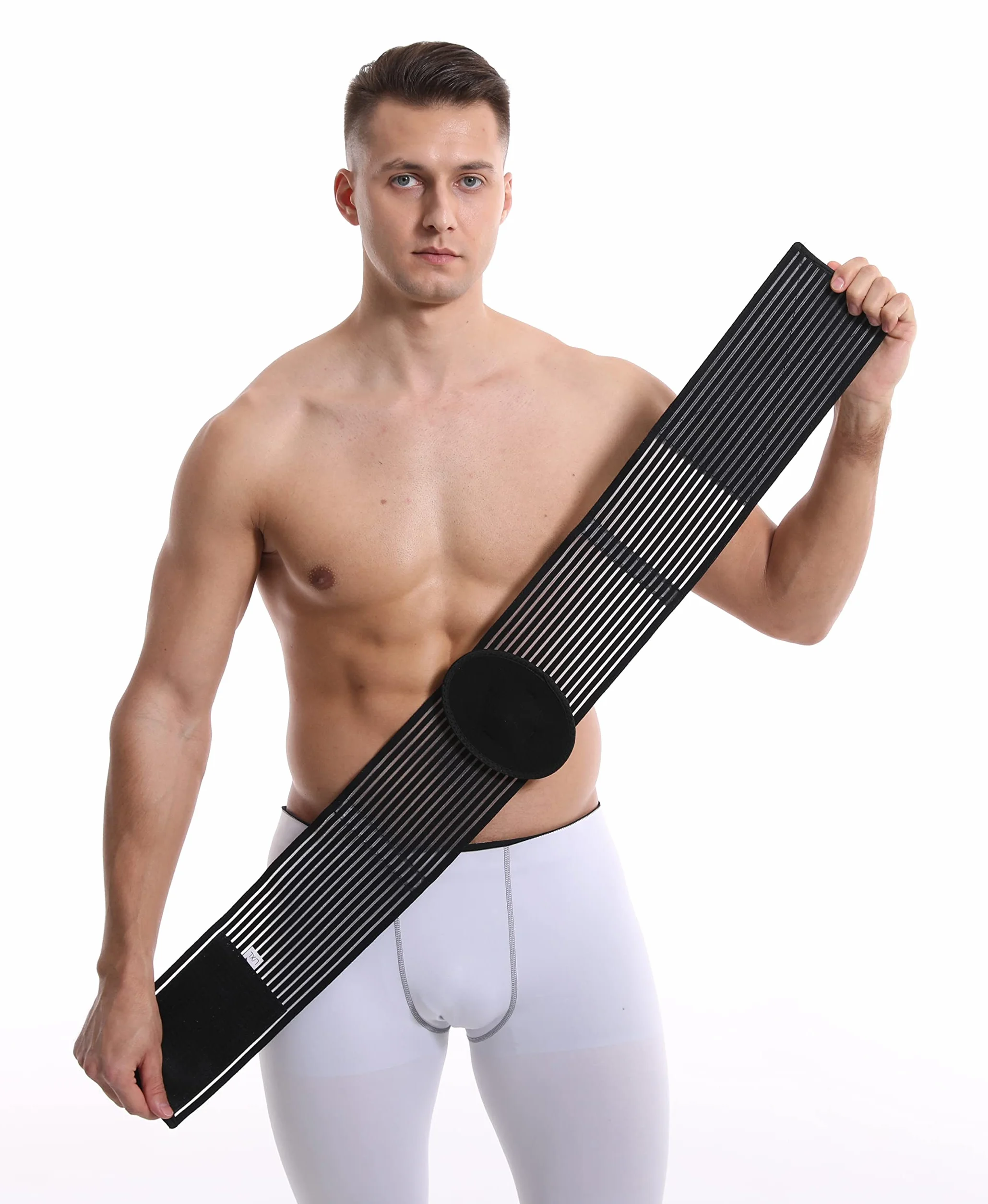 Pas na przepuklinę pępkową. Pas brzuszny na przepuklinę pępkową. Gorset ortopedyczny z podparciem pępkowym - Belltop (L/XL (99 do 130 cm obwodu pępka))