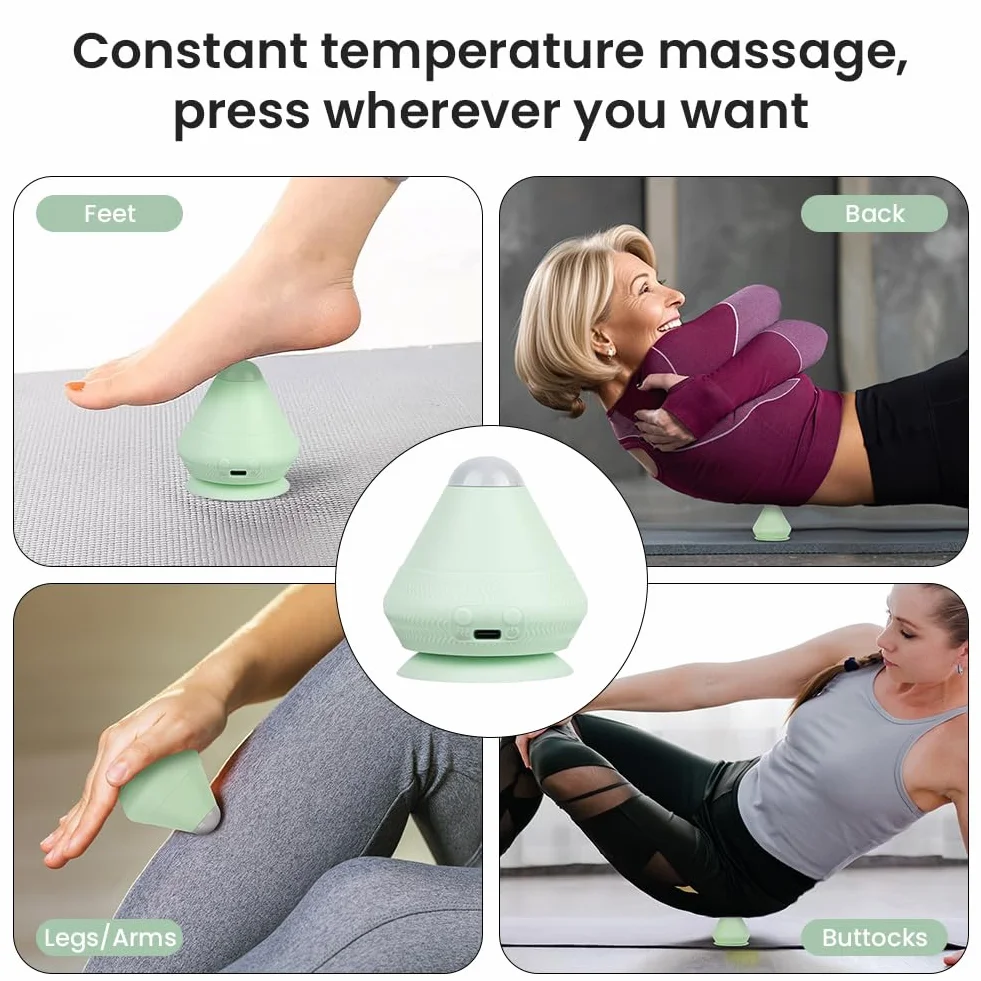 Electric Adsorption Fascia Ball, Electric Trigger Point Press, Massage Fascia Fitness Ball z przyssawką na ból mięśni i napięcie w ramionach, szyi, plecach i nogach (fioletowa)