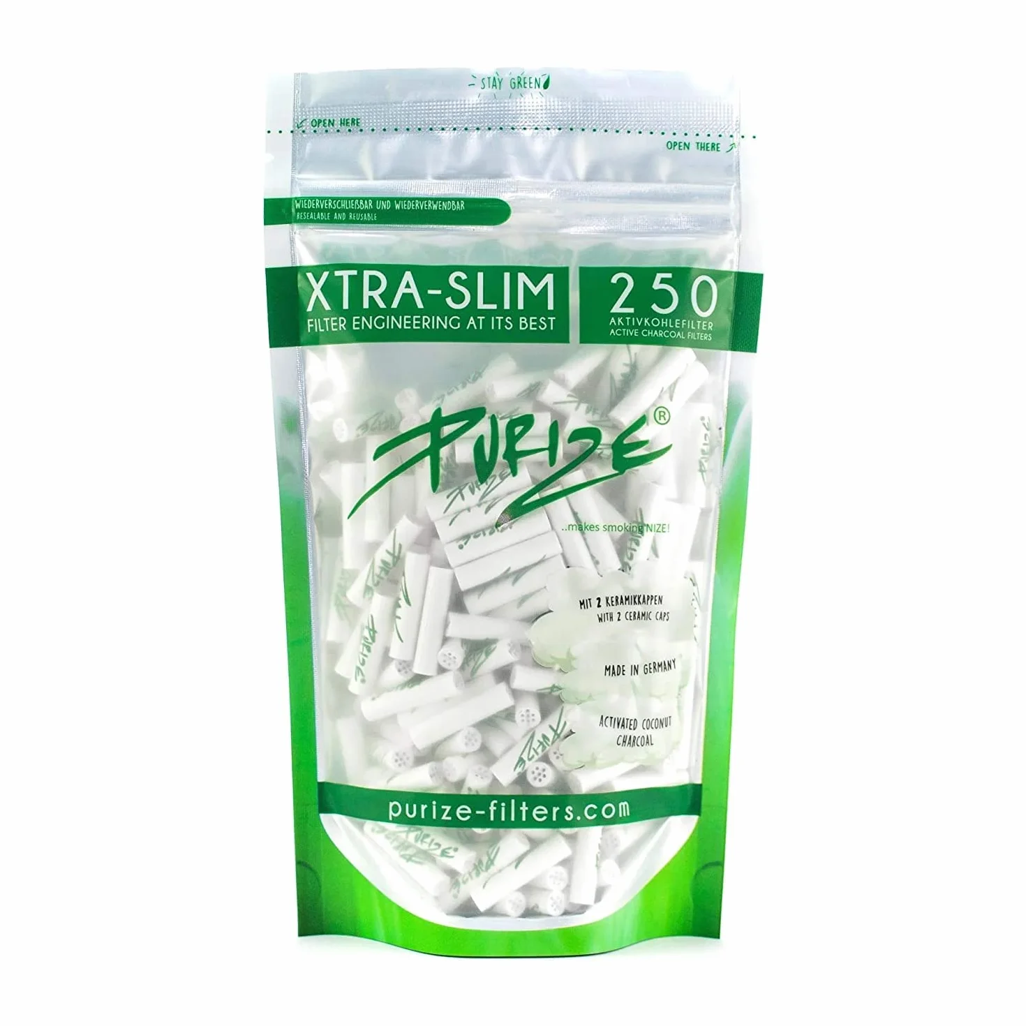 PURIZE Worek 250 Xtra Slim Size filtr z węglem aktywnym biały