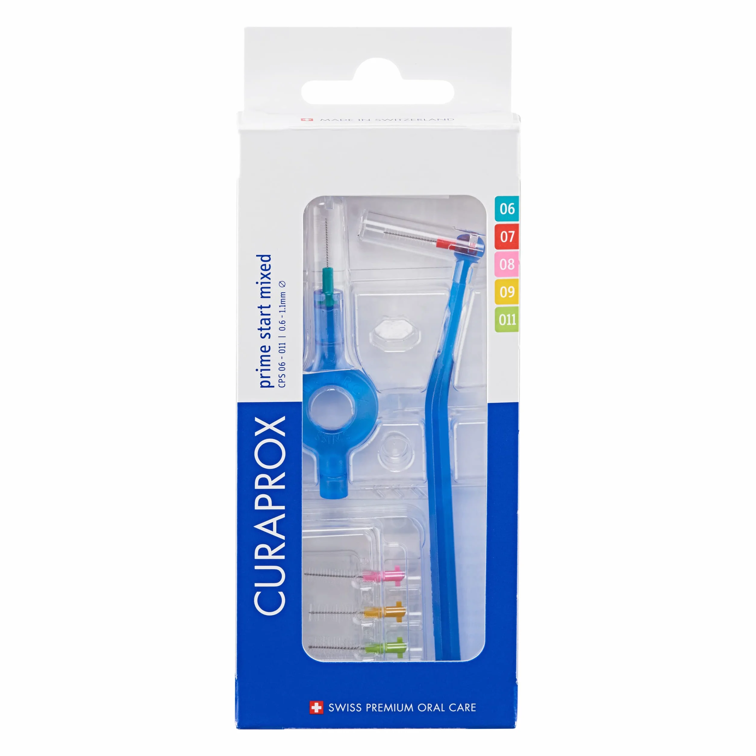 Curaprox Szczotki międzyzębowe CPS Prime Plus Mix-set 0,6-1,1 mm skuteczność 2,2-5 mm Zestaw 5 sztuk z uchwytem UHS 451