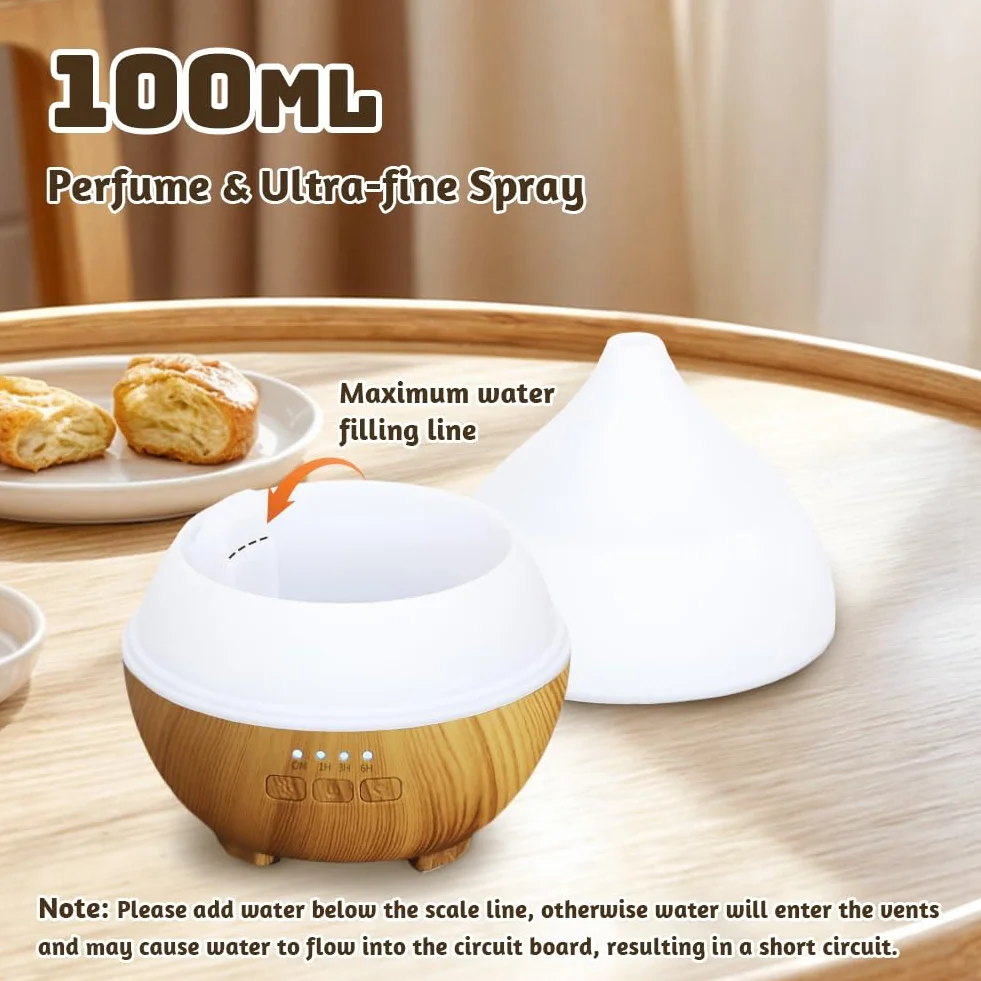 Flintronic dyfuzor zapachowy ultradźwiękowy 100 ml z 7-kolorowym oświetleniem LED