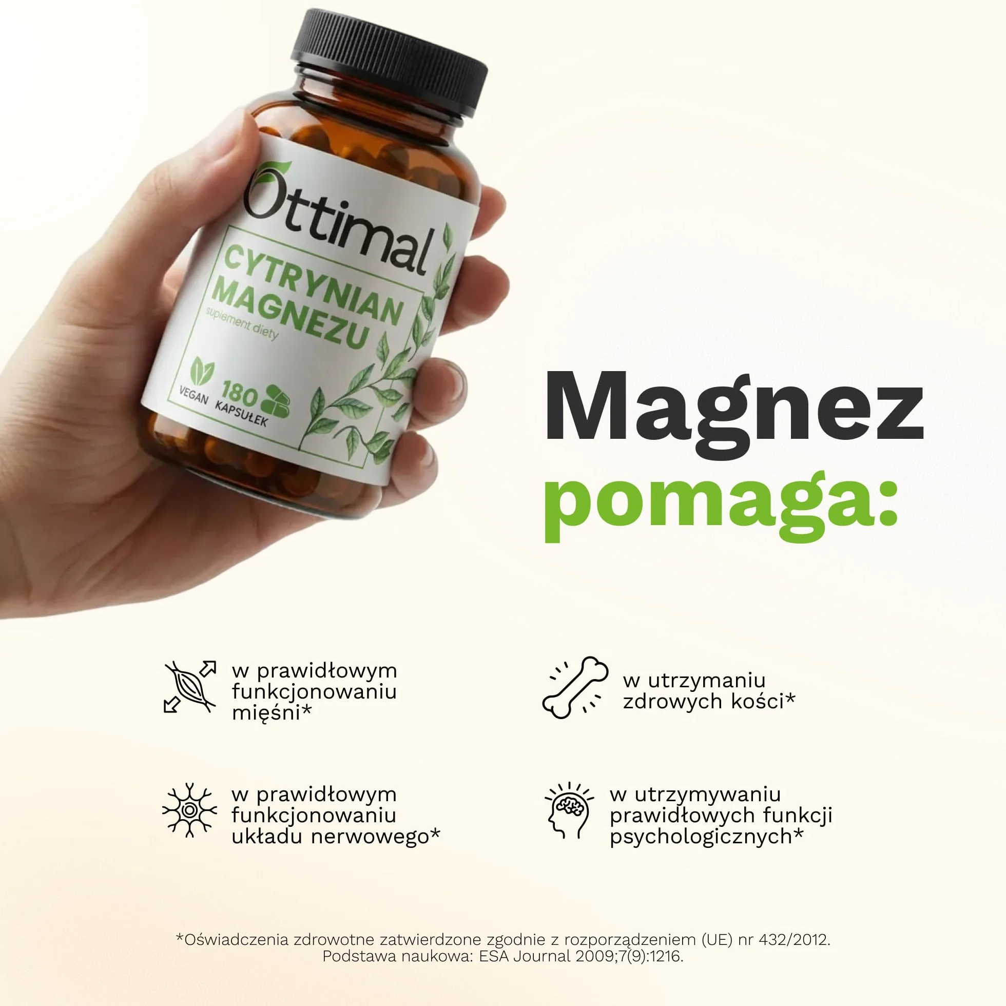 (107% RWS) Cytrynian Magnezu 400 mg - 180 wegańskich kapsułek bez dodatków (przebadany laboratoryjnie) - wysoka dawka 2400 mg w tym 400 mg magnezu elementarnego - zapas na 2 miesiące
