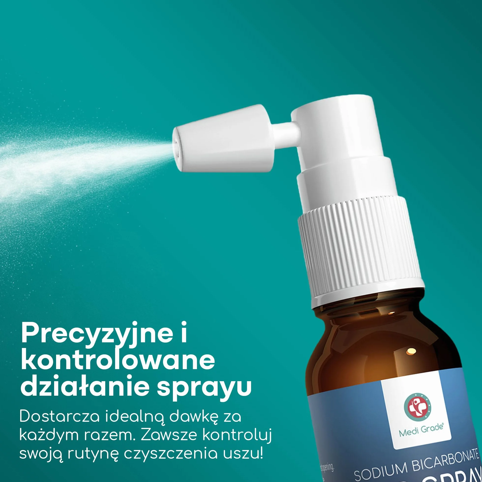 Medi Grade Preparat do Czyszczenia Uszu – Naturalny Płyn do Czyszczenia Uszu z Wodorowęglanem Sodu na Zatkane Uszy i Usuwanie Woskowiny – Butelka 20ml z Ponad 50 Rozpyleniami dla Łatwej Aplikacji