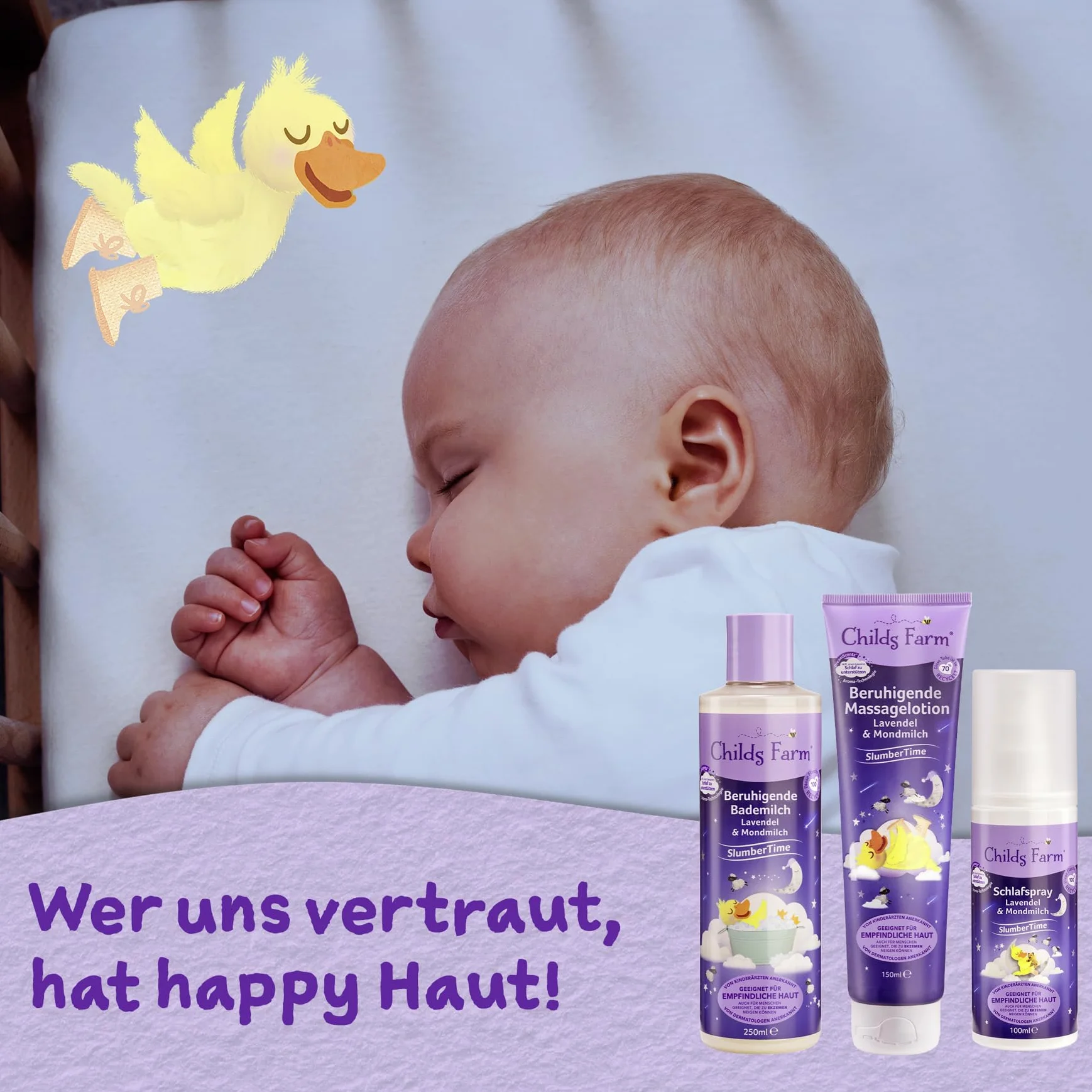Childs Farm SlumberTime spray do spania, lawenda i mleczko księżycowe, 100 ml, wspomagający sen, relaksujący i uspokajający dla dzieci od 6 miesiąca życia i starszych.