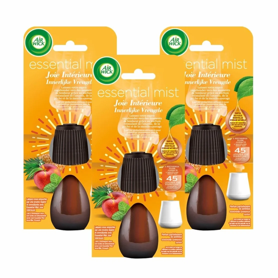 Air Wick Essential Mist Ananas & Wildminze dyfuzor uzupełniający 3 x 20 ml