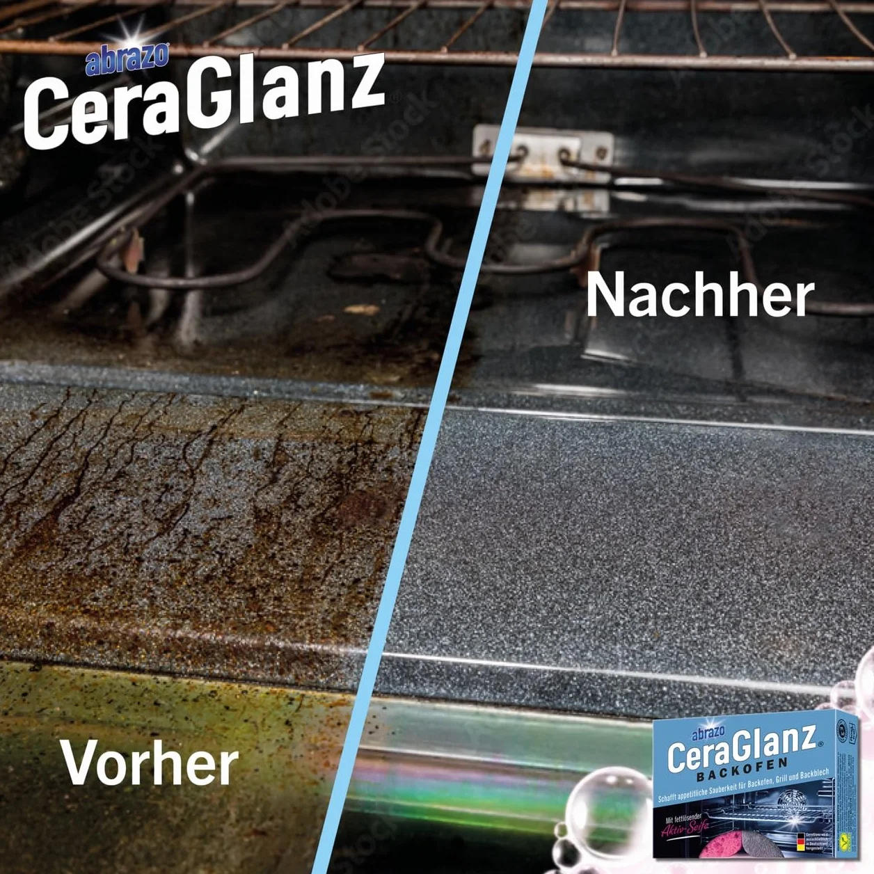 abrazo CeraGlanz piekarnik | 4 środki do czyszczenia piekarnika, 2 x 2 szt. | środek do czyszczenia piekarnika, czyszczenie uporczywych zabrudzeń