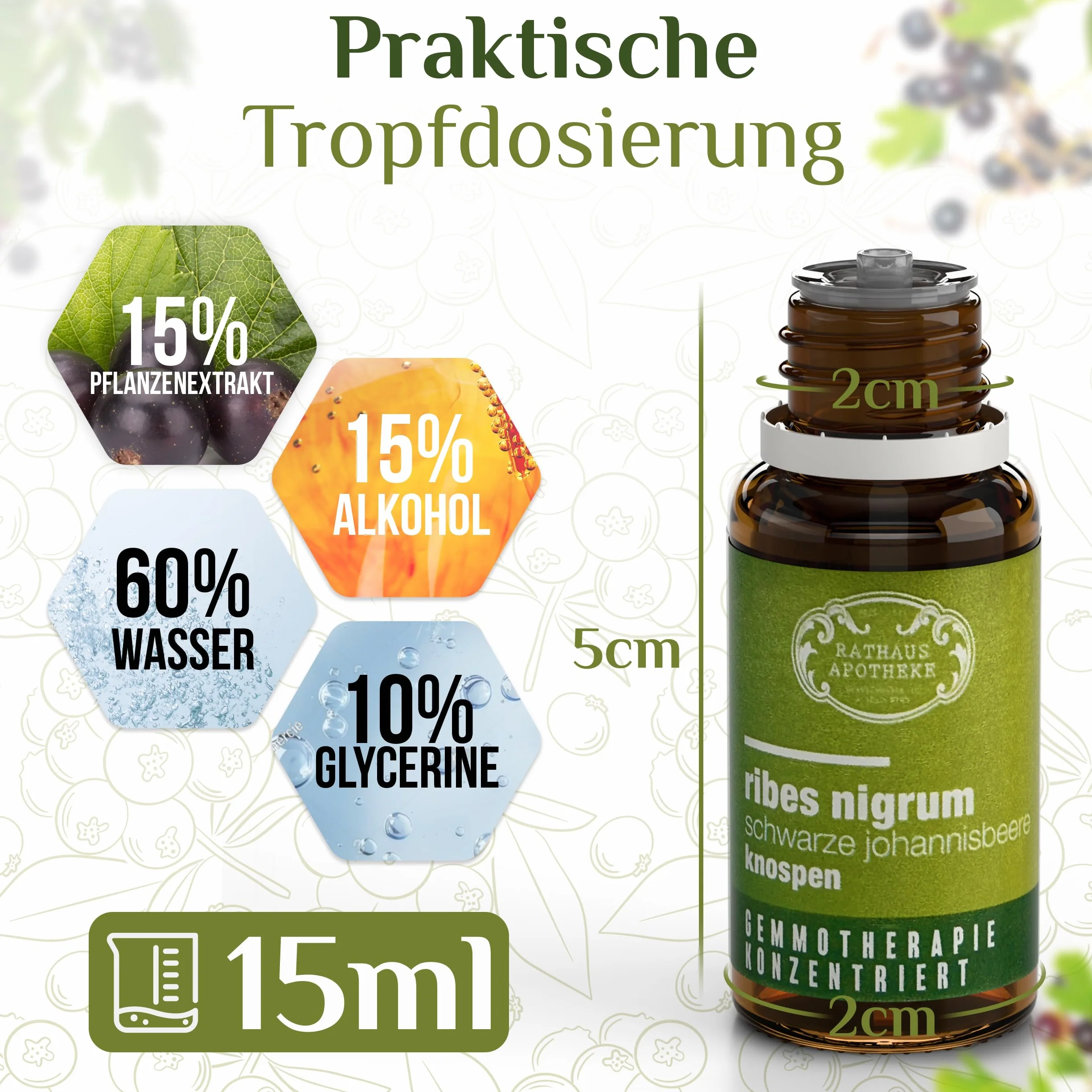 Skoncentrowany ekstrakt z pąków Ribes nigrum czarna porzeczka gemoterapia 15 ml