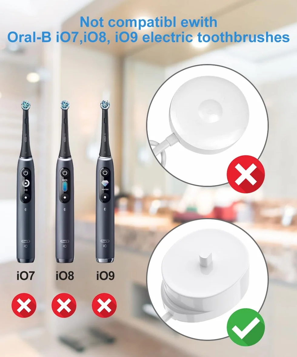 Ladowarka dla Braun Oral B Elektryczne Zębowe Szczeteczka, Ladowarka dla Oral b Genius, Smart 4 4500, Pro 3 3000, Pro Seria 3 Plus/1 Plus, Vitality, iO3, iO4 iO5 iO6 Model 3757 Ladowarka