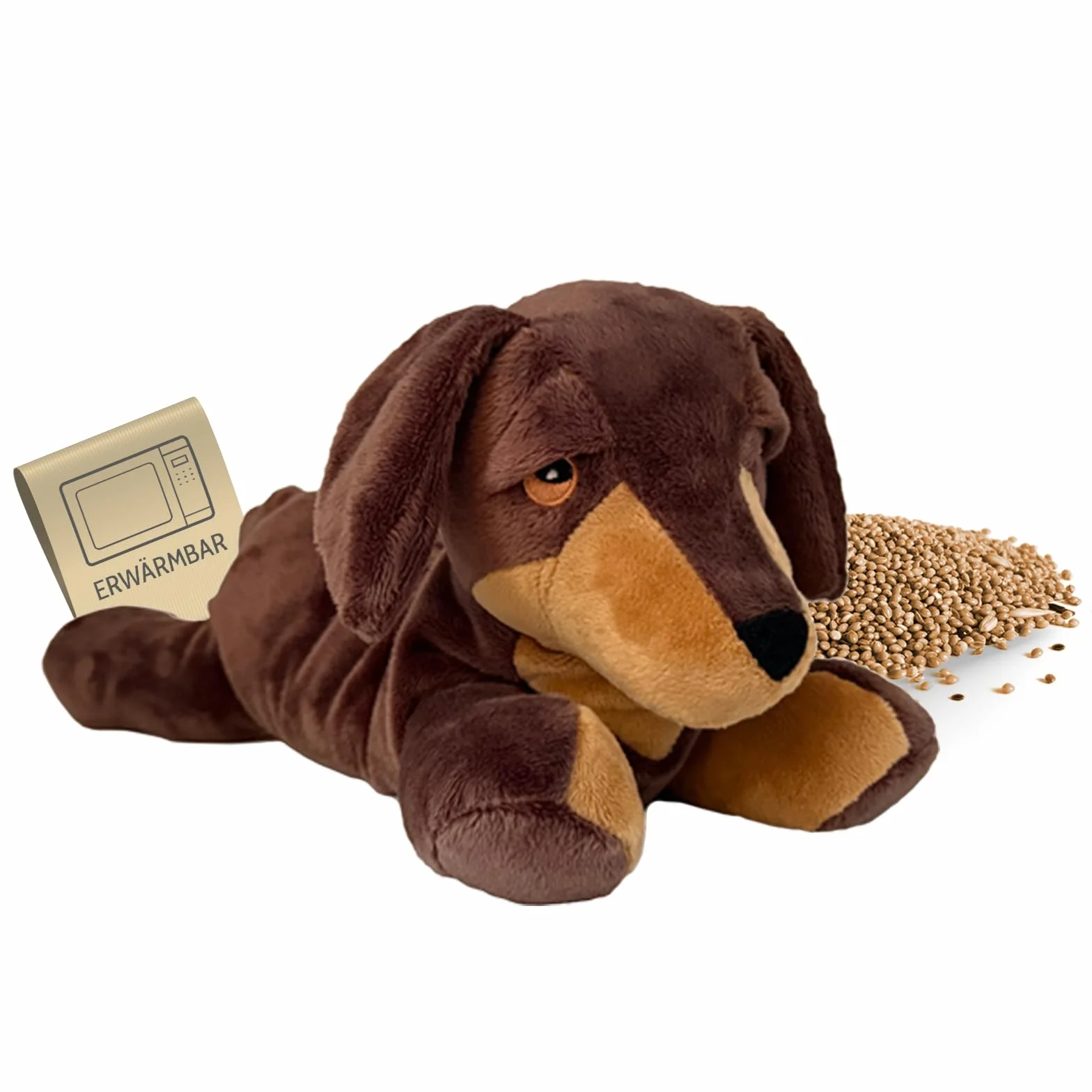 Habibi Plush poduszka termiczna pluszak jamniczek z nadzieniem z prosa podgrzewana przytulanka do mikrofalowej piekarnika