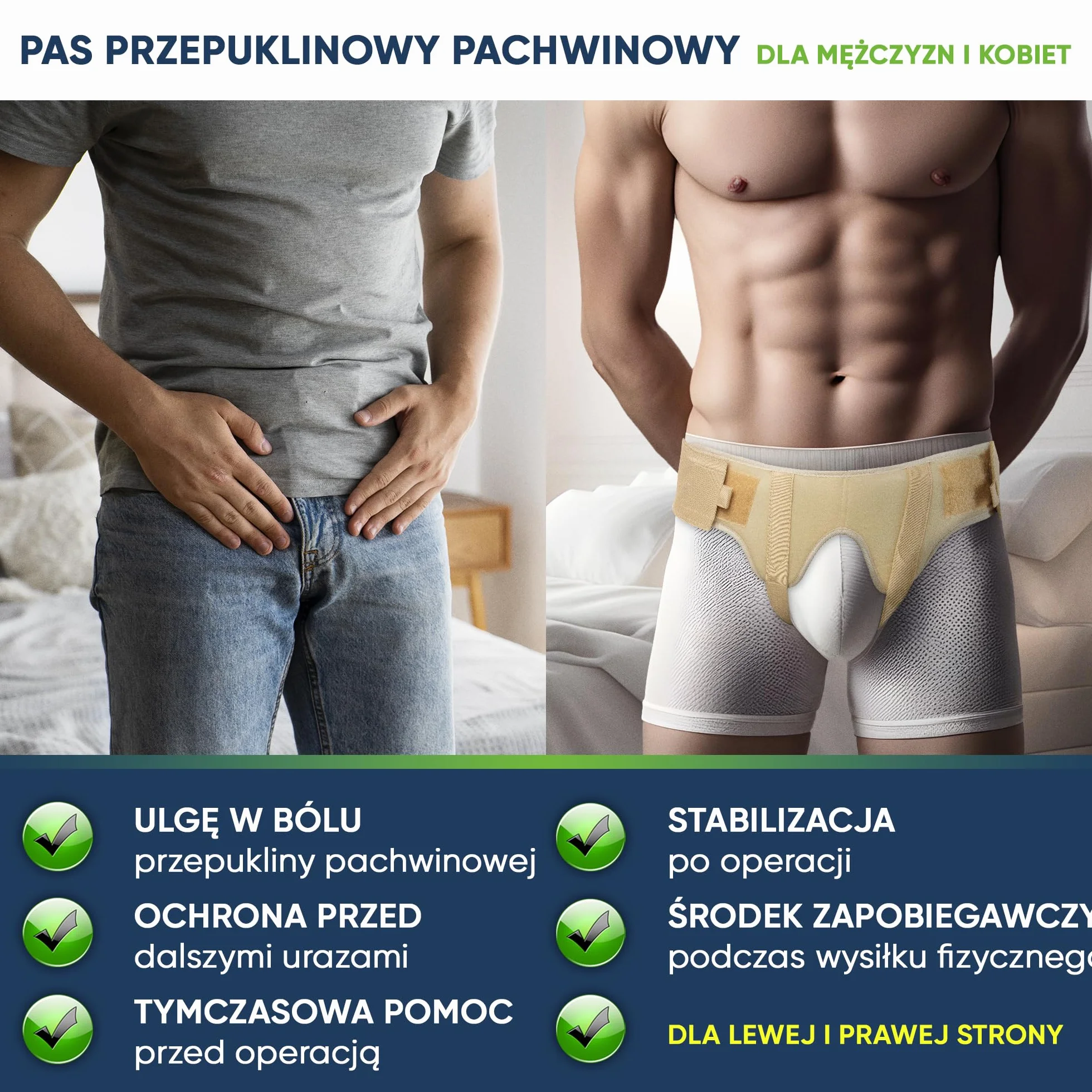 Pas podtrzymujący pachwiny na przepuklinę pachwinową Rozmiar 2