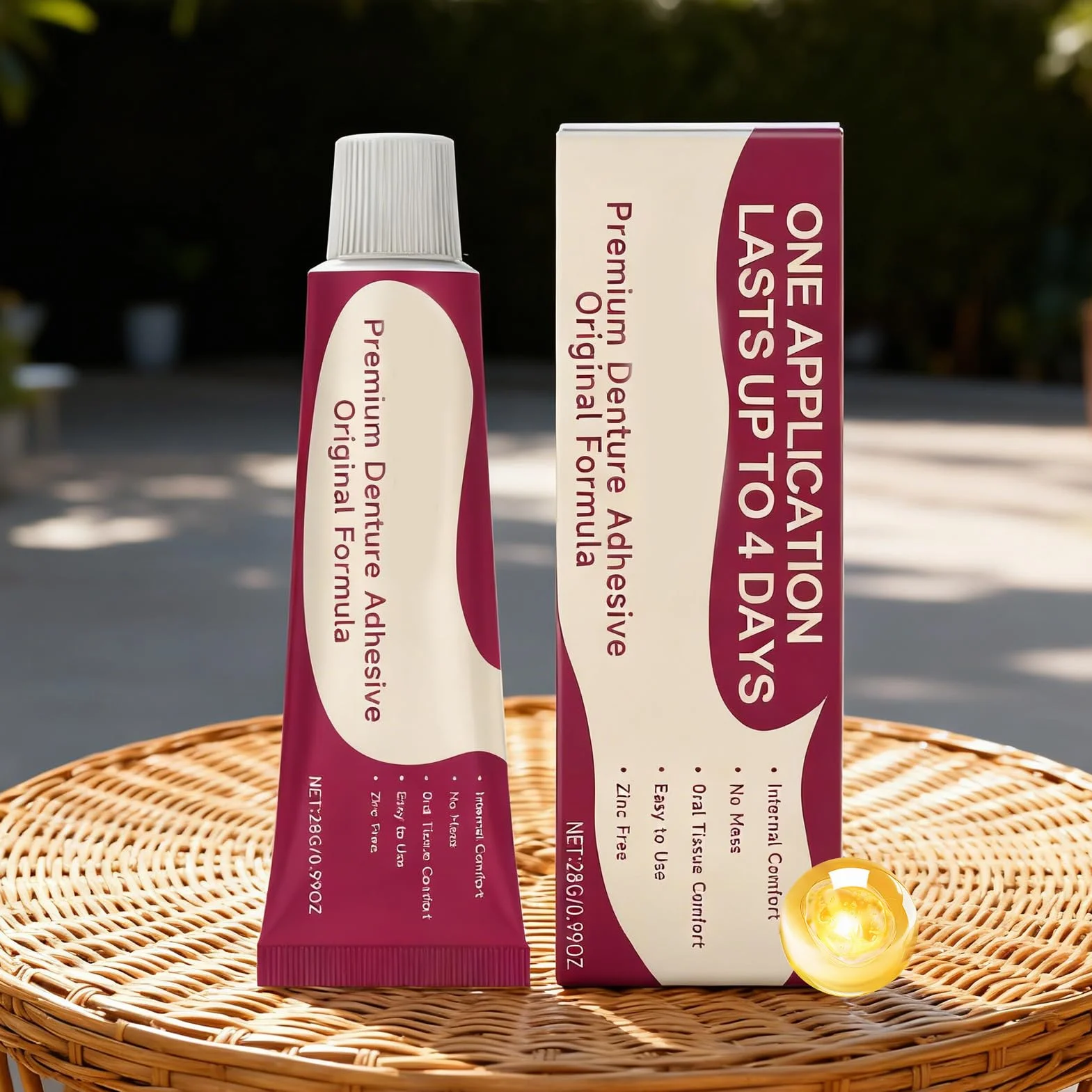 Klej do protez 28 g samoprzylepny naturalny do sztucznych zębów
