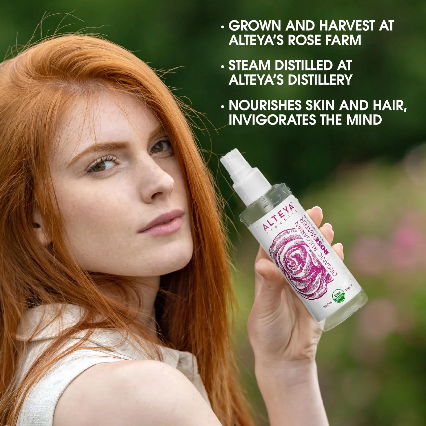 Alteya Bio woda różana w sprayu 100 ml USDA Organic autentyczna naturalna woda kwiatowa z róży damasceńskiej