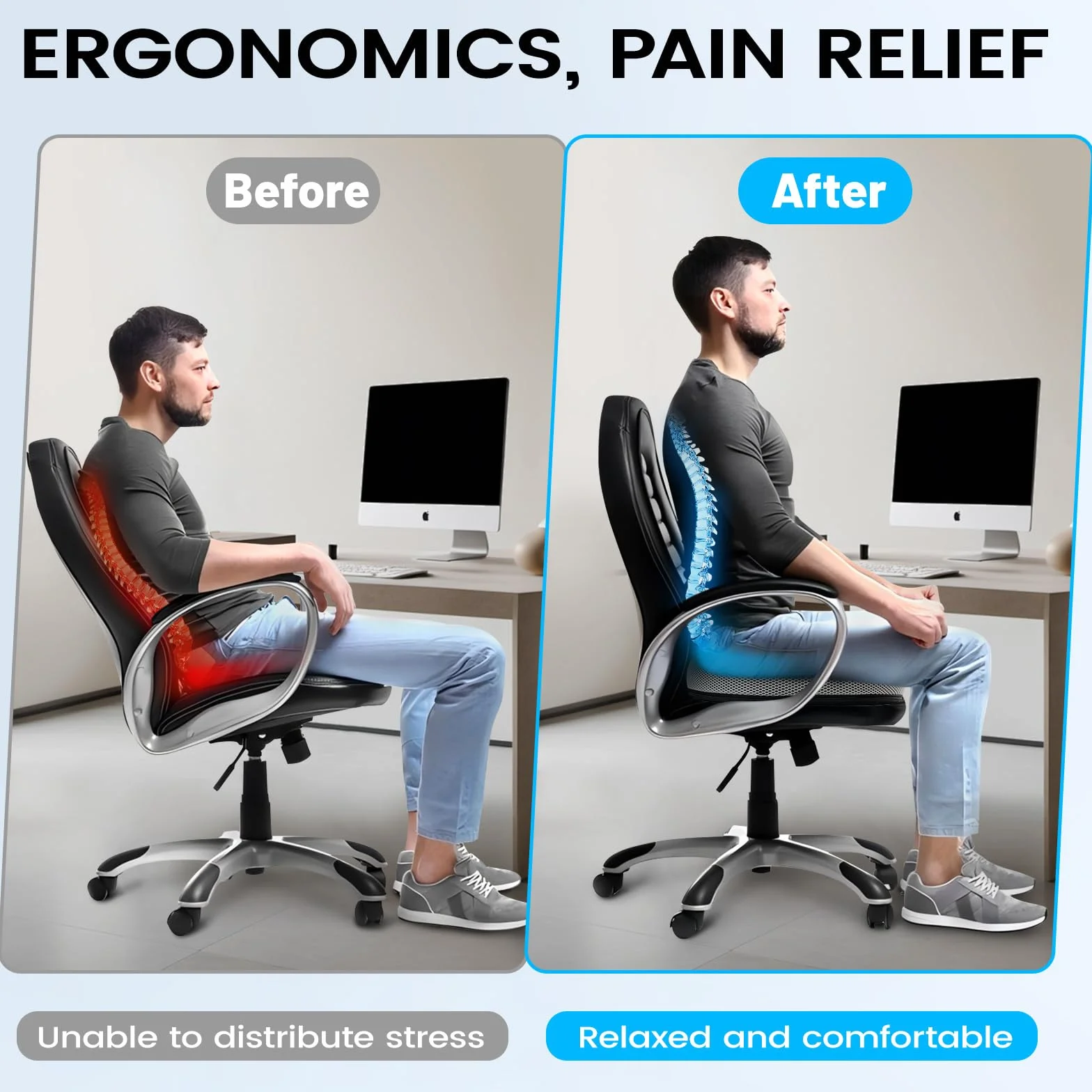 Hemoroidy Poduszka Siedzenia, Wykonana Z Pianki Zapamiętującej Kształt, Zdejmowana Ergonomiczna Poduszka Siedzenia, Ulgę Kości Pionowej, Odpowiedni Krzeseł Biurowych