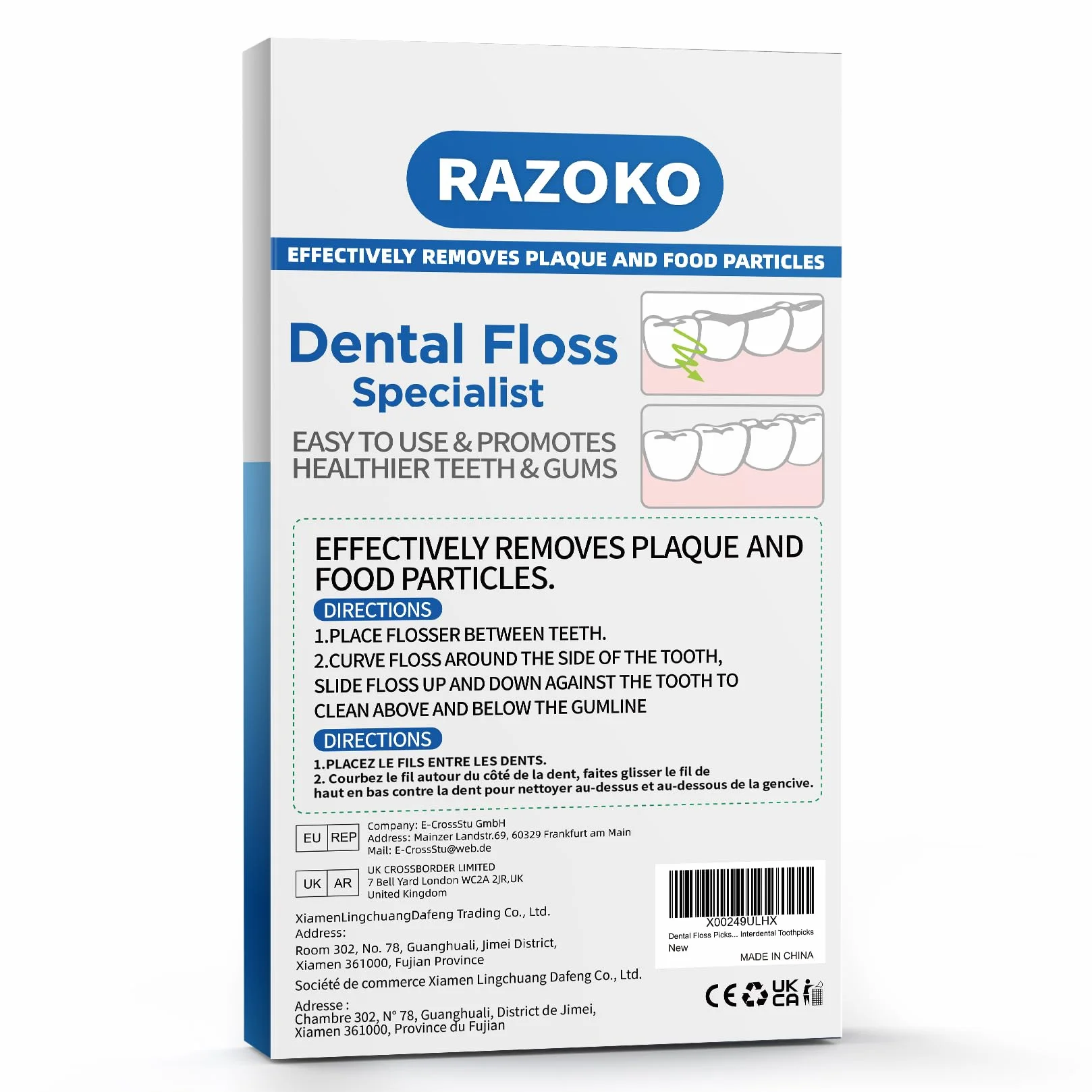 Wykałaczki Dental Floss Picks 250 sztuk profesjonalne czyszczenie