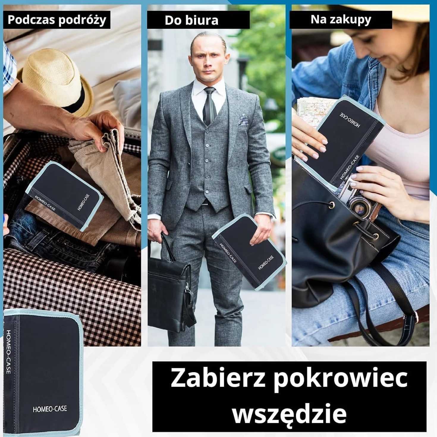 Etui Homeopatyczne 40 Przestrzeni na Fiolki Boiron 4g Niebieski