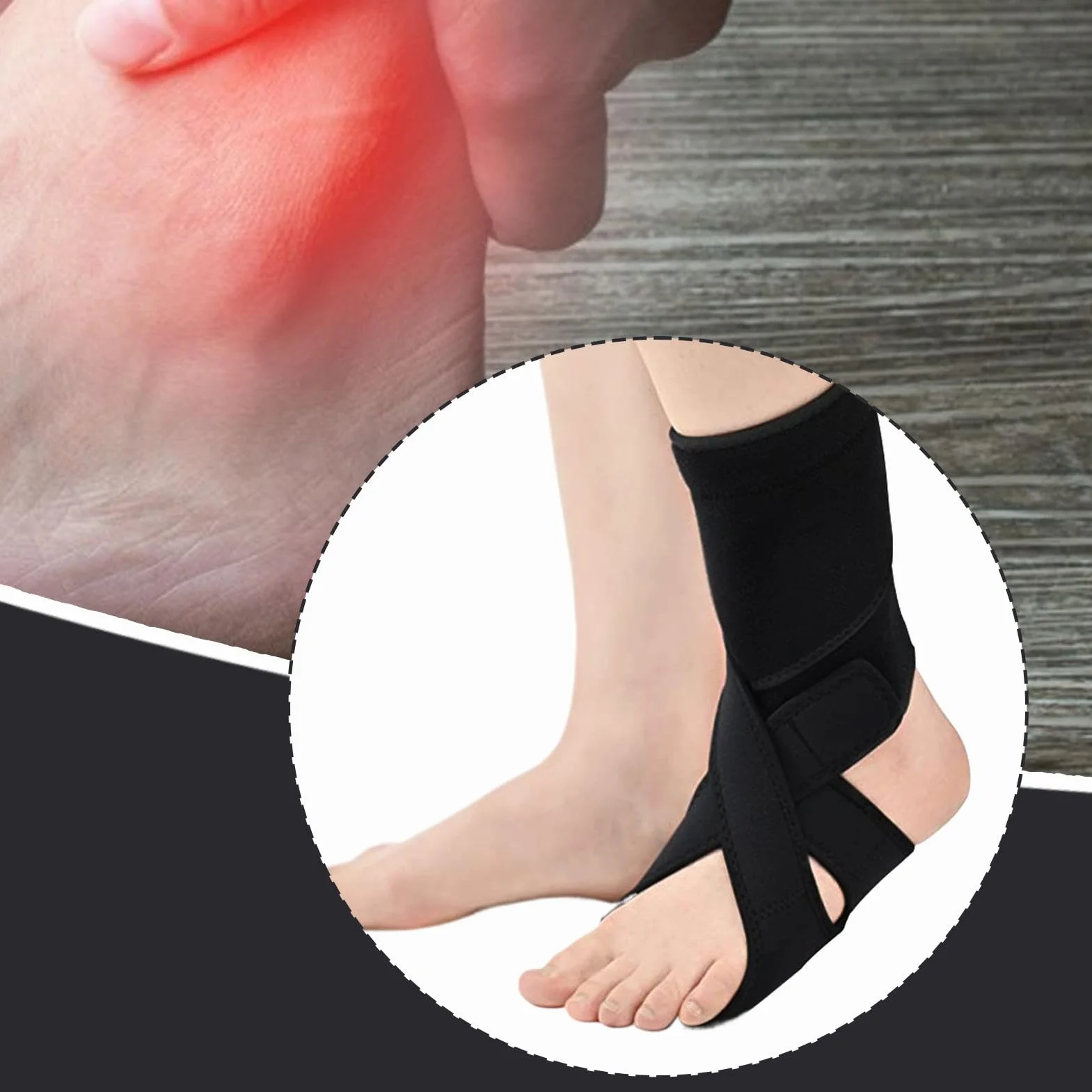 Orteza opadania stopy, orteza opadania stopy do chodzenia | Regulowany stabilizator stopy dla kontuzjowanej stopy,Opaska do korekcji postawy stopy, lewy/prawy podpórka i mocowanie Pasek zapobiegający