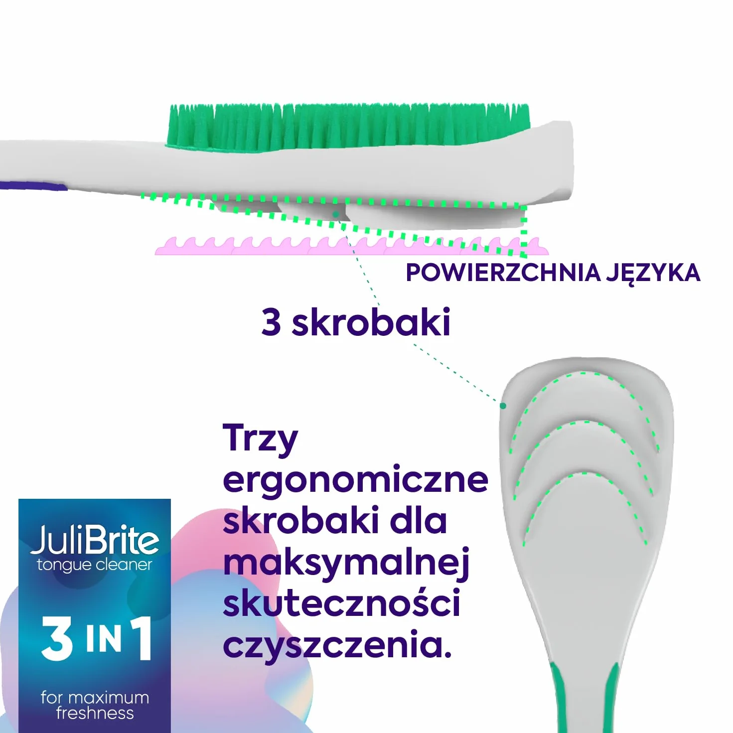 Żel do czyszczenia języka 50 ml + szczoteczka zestaw na nieświeży oddech
