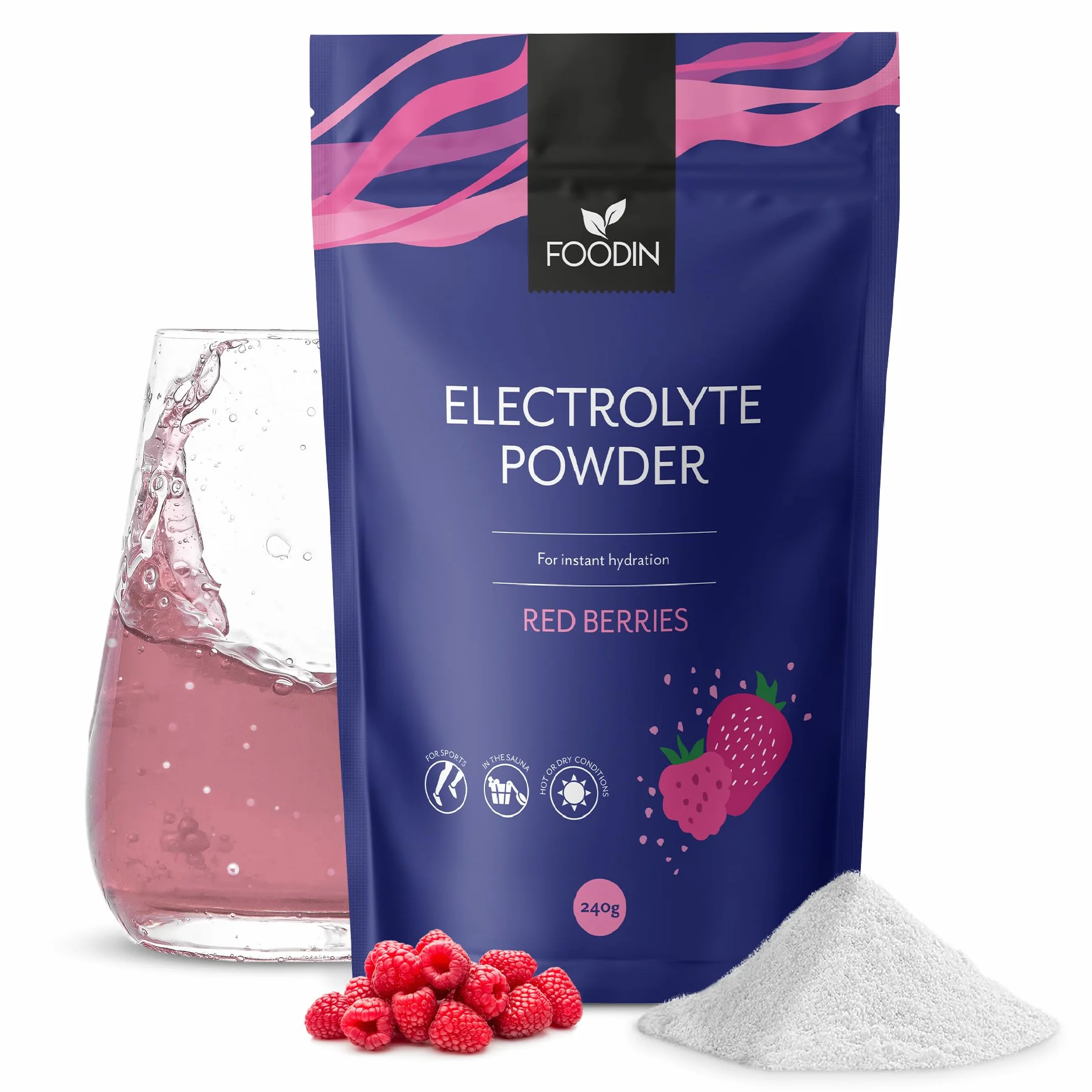 Electrolyte Powder, red Berries Flavour 240 g, bez cukru, a mimo to izotoniczny