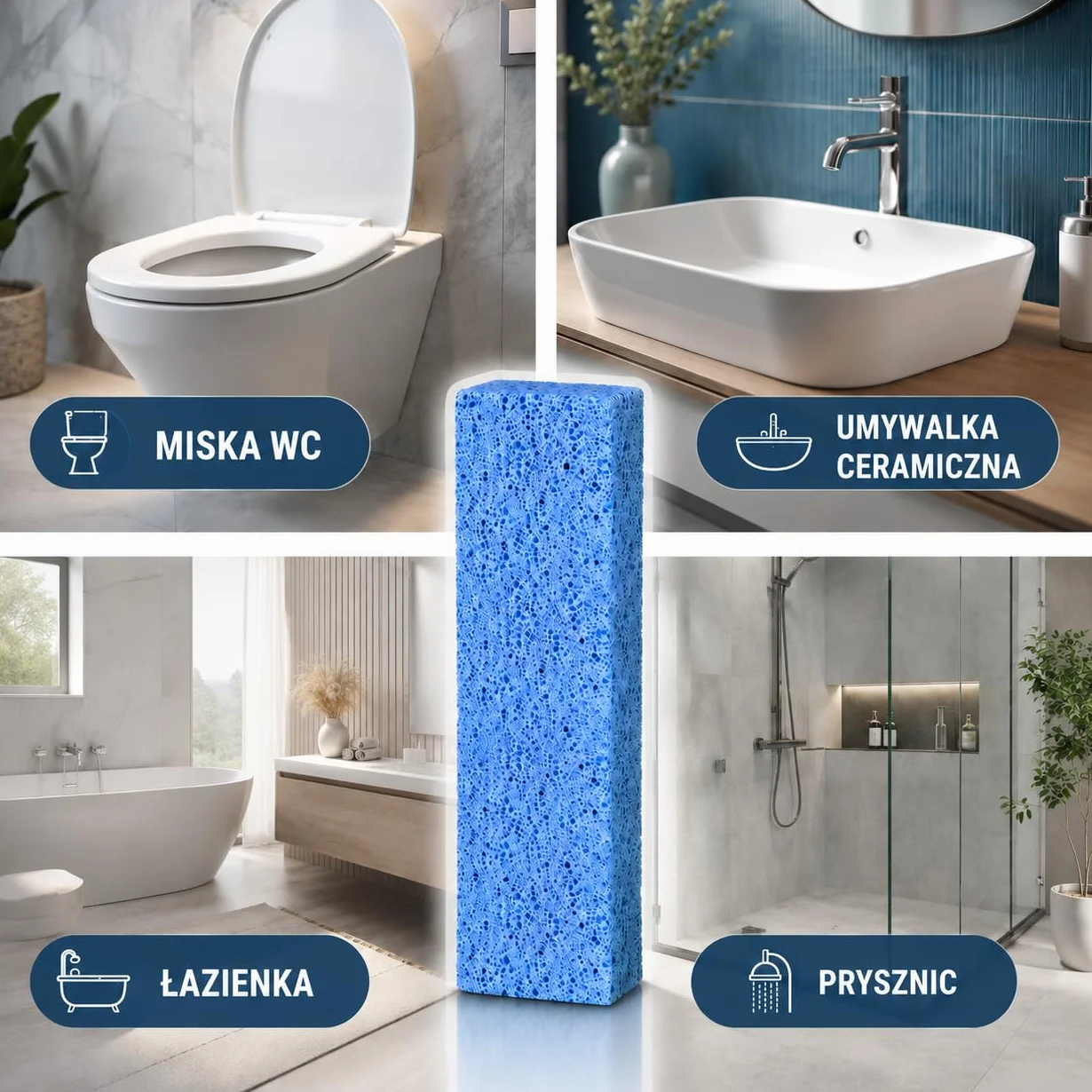 BROX Kamień do czyszczenia WC – niebieski (5 sztuk) – skuteczny środek do usuwania kamienia i kamienia moczowego – Pumice Stone do mis WC i łazienki – bardzo mocny środek do czyszczenia toalety