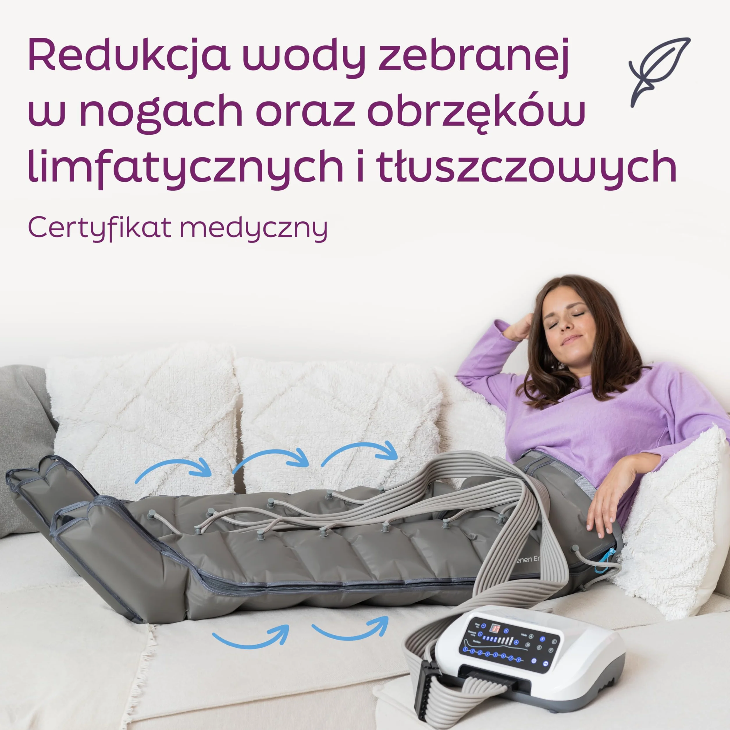 Venen Engel ® 8 Premium urządzenie do masażu ze spodniami, 8 wyłączanych komór powietrznych, łatwa regulacja ucisku i czasu, 6 programów masażu, nieprzerwany masaż