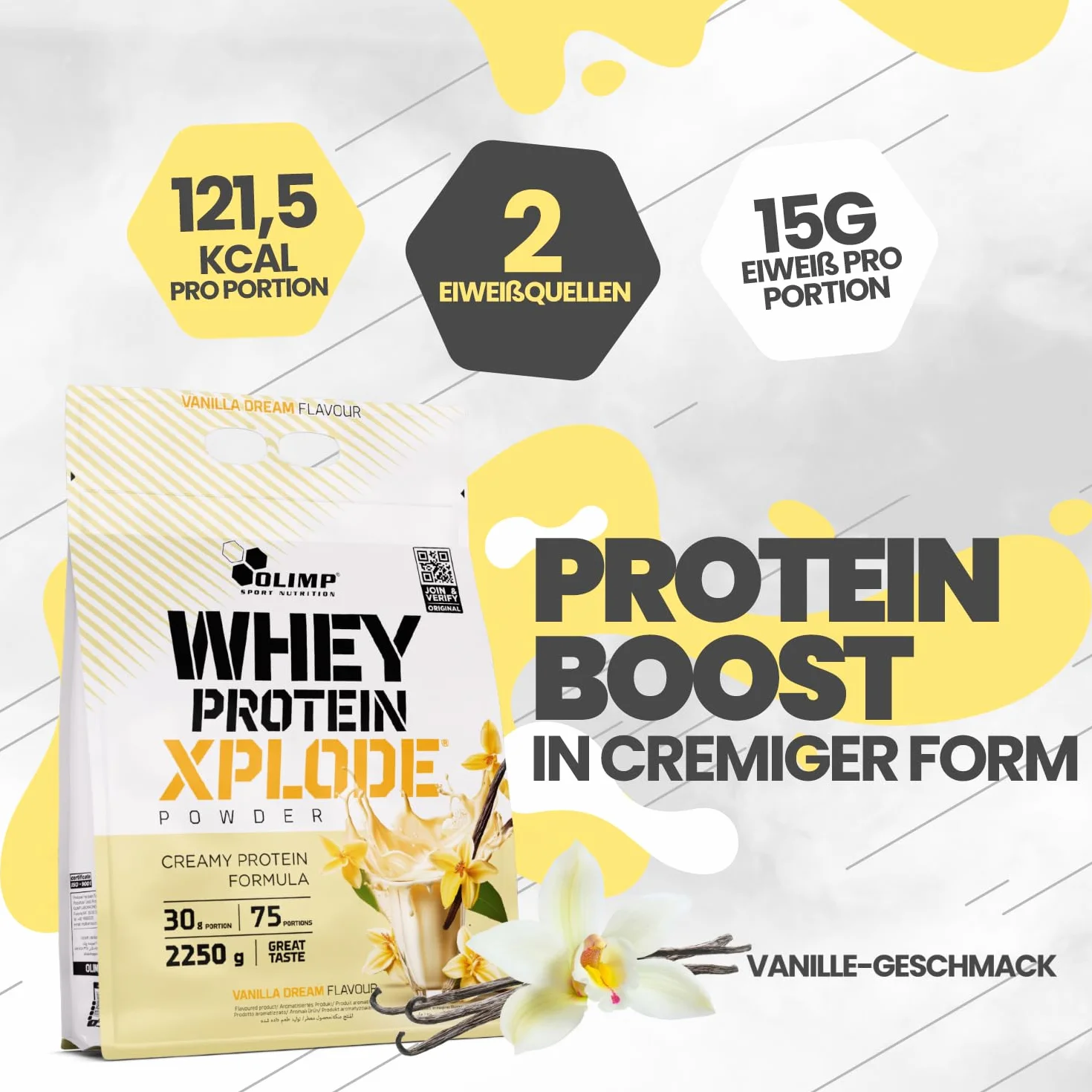 Olimp Whey Protein Xplode 2250g Białko Odżywka Białkowa Wanilia