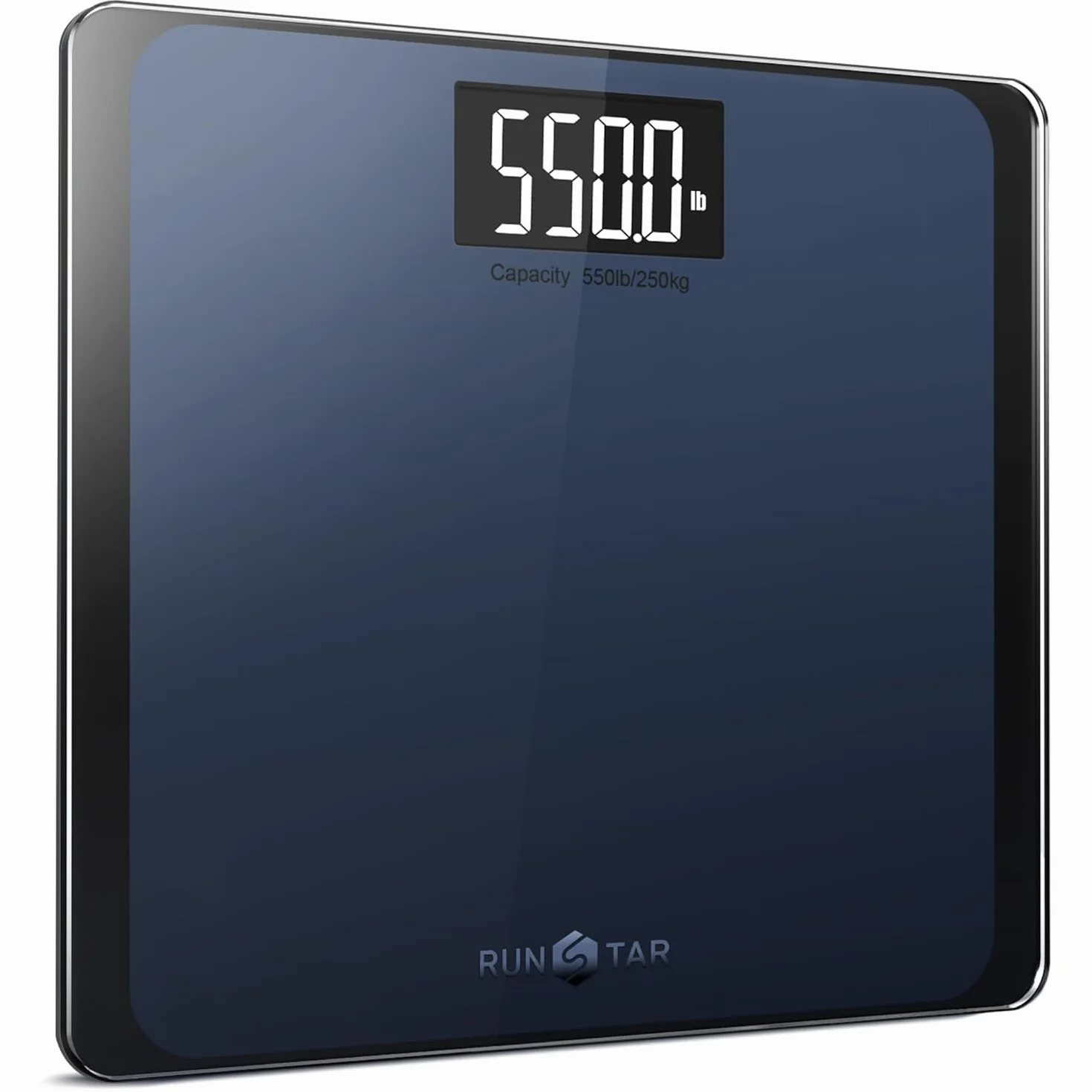 RunSTAR Cyfrowa Waga łazienkowa 250 kg Duży Ekran LCD Ultra Szeroka Platforma