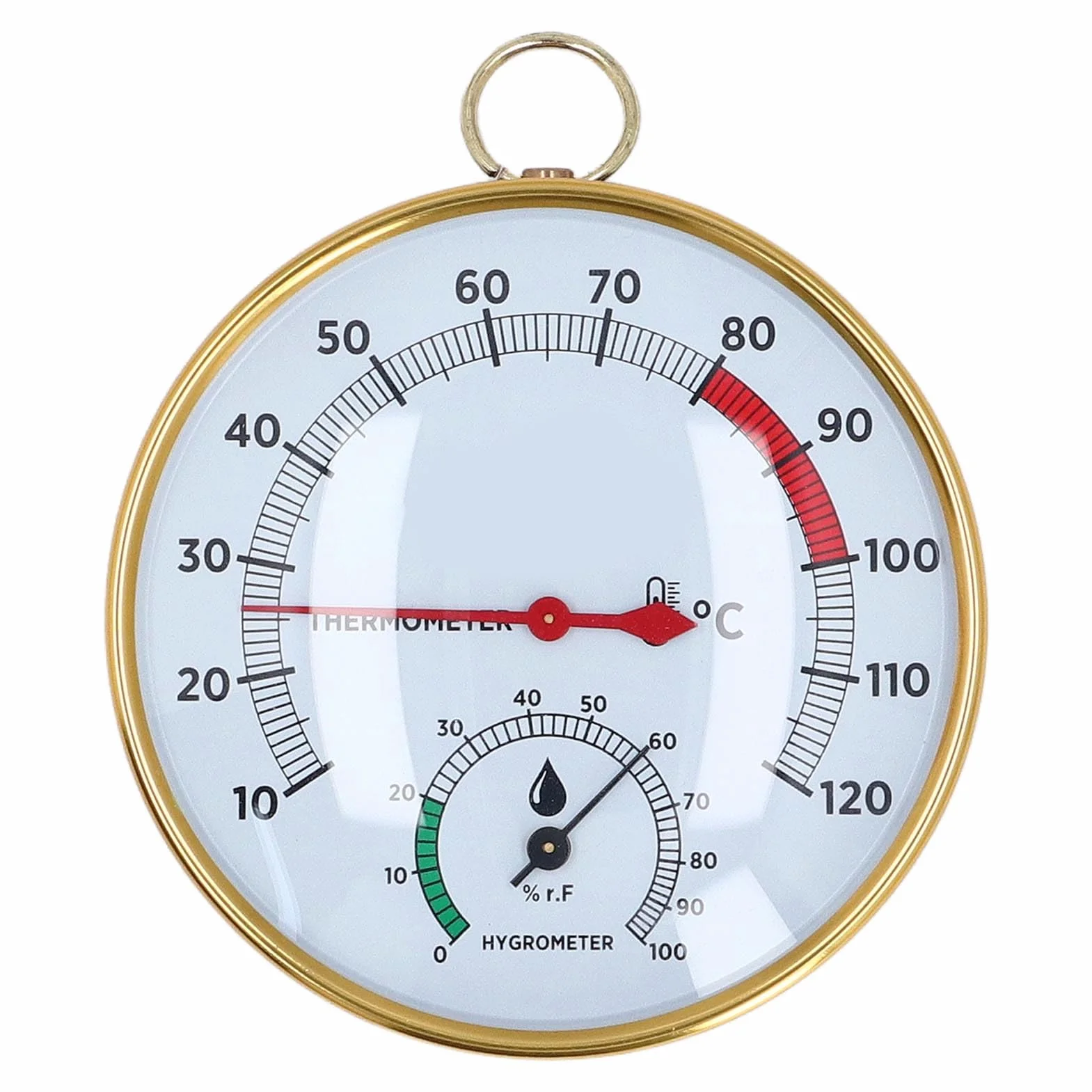 Sauna Higrothermograph 2 w 1, Wskaźnik Temperatury i Higrometr, Szklany Wyświetlacz, Aluminiowy, Montowany na Ścianie