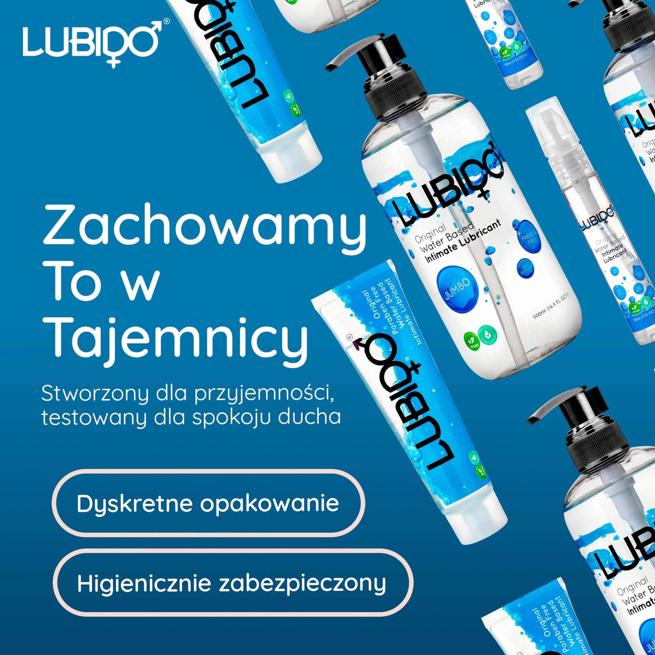 Oryginalny żel intymny na bazie wody bez parabenów od Lubido – Mega 500ml (Zestaw 2)