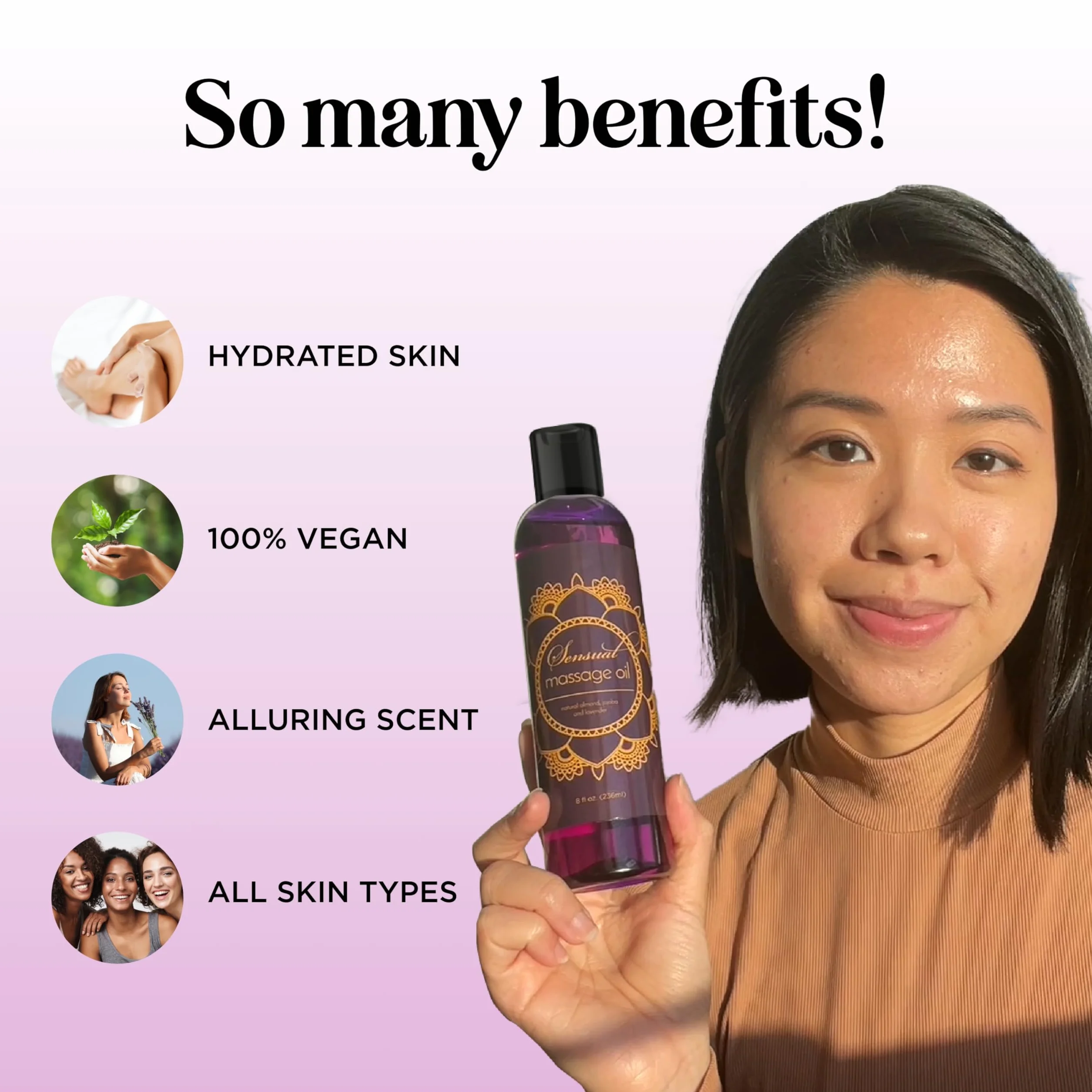 maple holistics Zmysłowy olejek do masażu z czystym olejkiem lawendowym, relaksacyjny olejek z migdałów i jojoba, dla kobiet i mężczyzn, 100% naturalna, hipoalergiczna terapia skóry, USA