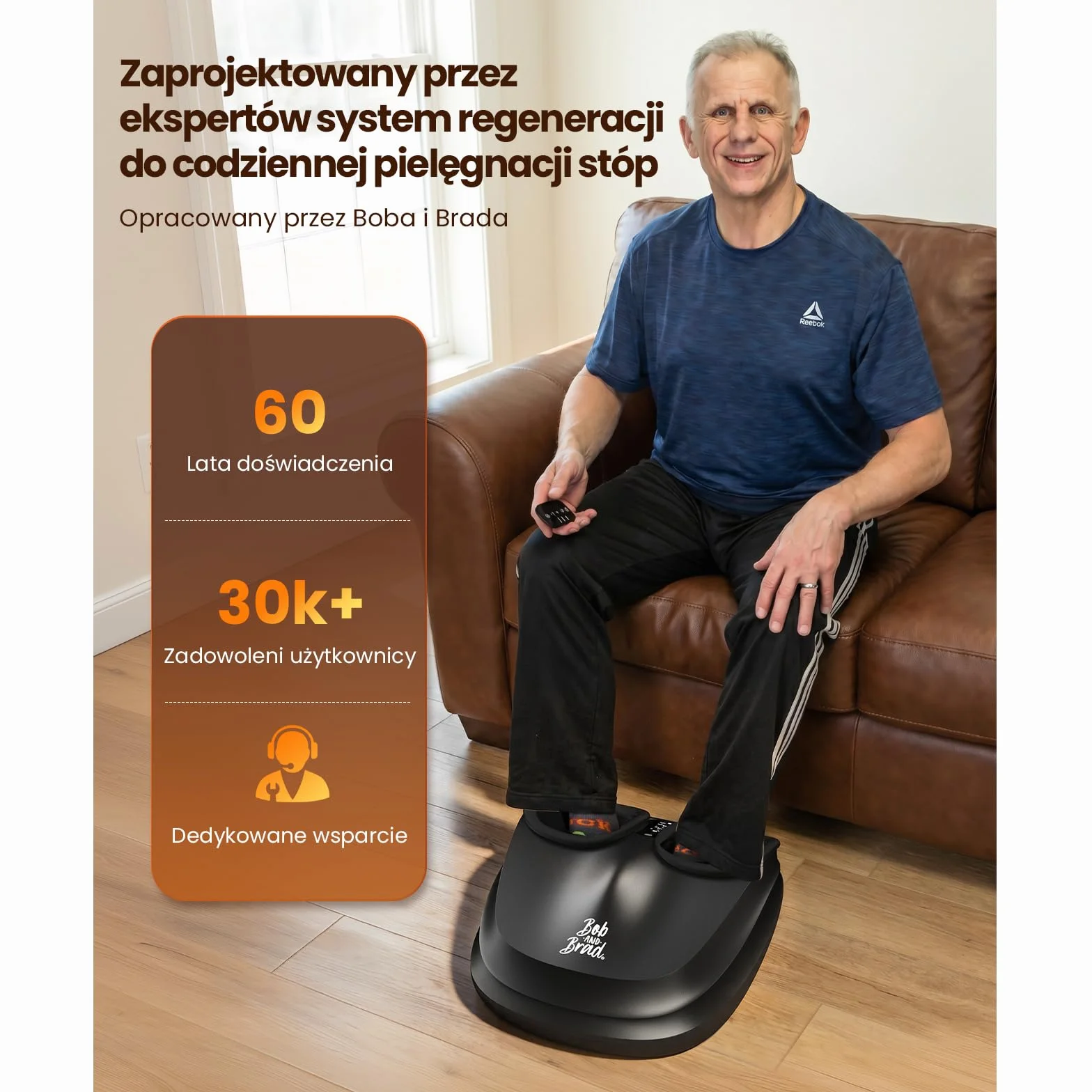 BOB AND BRAD Lite Masażer do Stóp z Podgrzewaniem, Shiatsu i Kompresją - Elektryczny Masażer Ugniatający na Ból Stóp i Haglund, Rozmiar do 45, Pomysł na Prezent