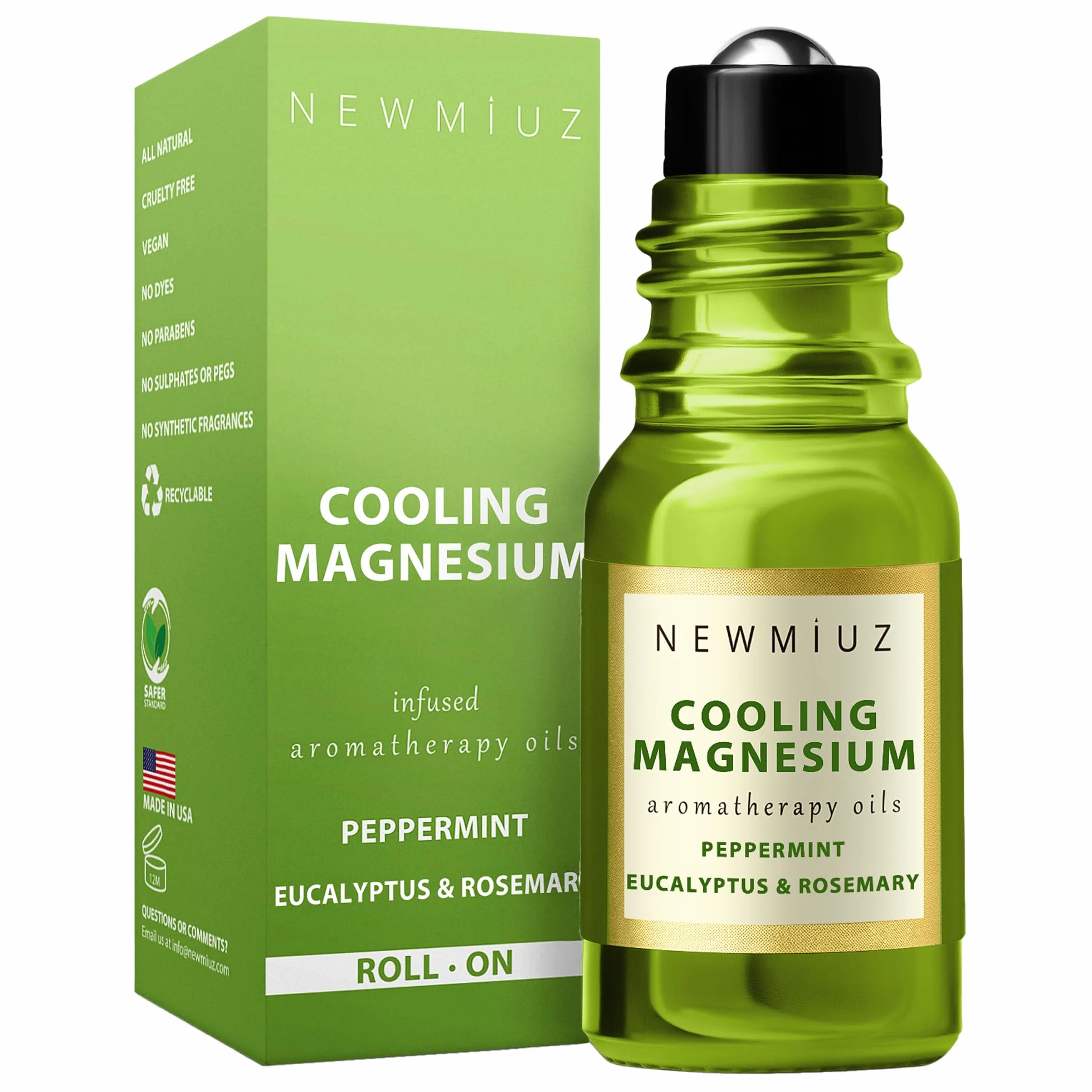 Migraine Roll on Stick Tension Headache Relief Magnesium Cooling Peppermint Eucalyptus Essential Oil Sinus Aromatherapy Roller Natural Self Care Gift
