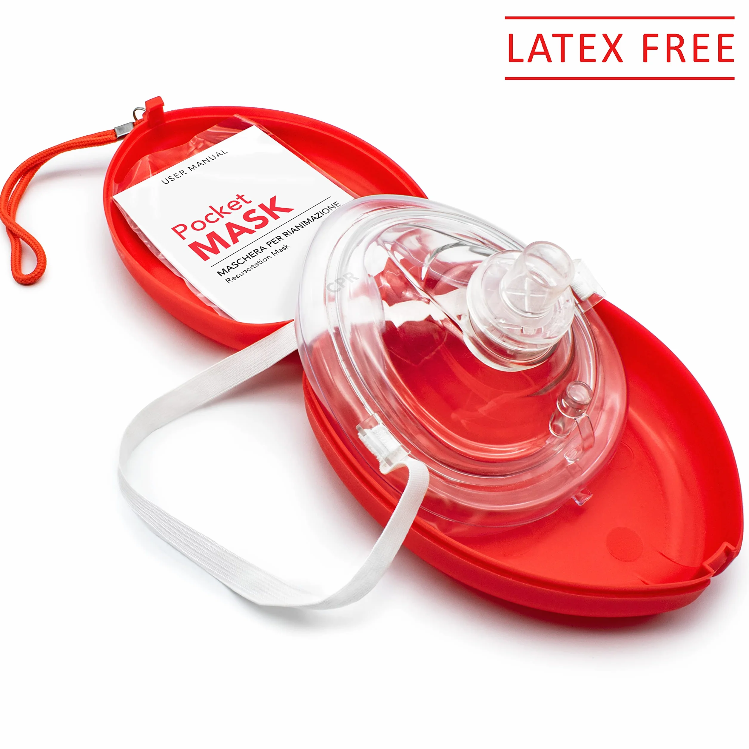 AIESI® Pocket Mask profesjonalna maska ​​do resuscytacji metodą usta-usta z zaworem jednokierunkowym i filtrem, maska ​​do resuscytacji CPR