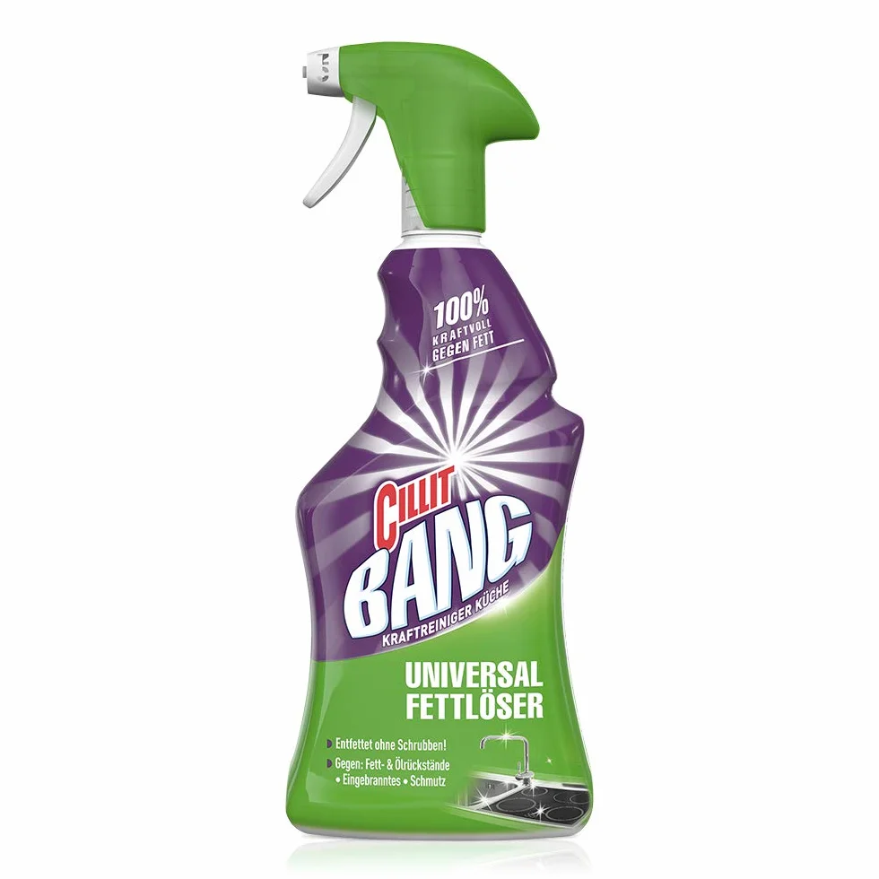 CILLIT BANG Silny środek do czyszczenia kuchni, uniwersalny środek do usuwania tłuszczu – 100% skuteczny przeciwko tłuszczowi – 1 x 750 ml