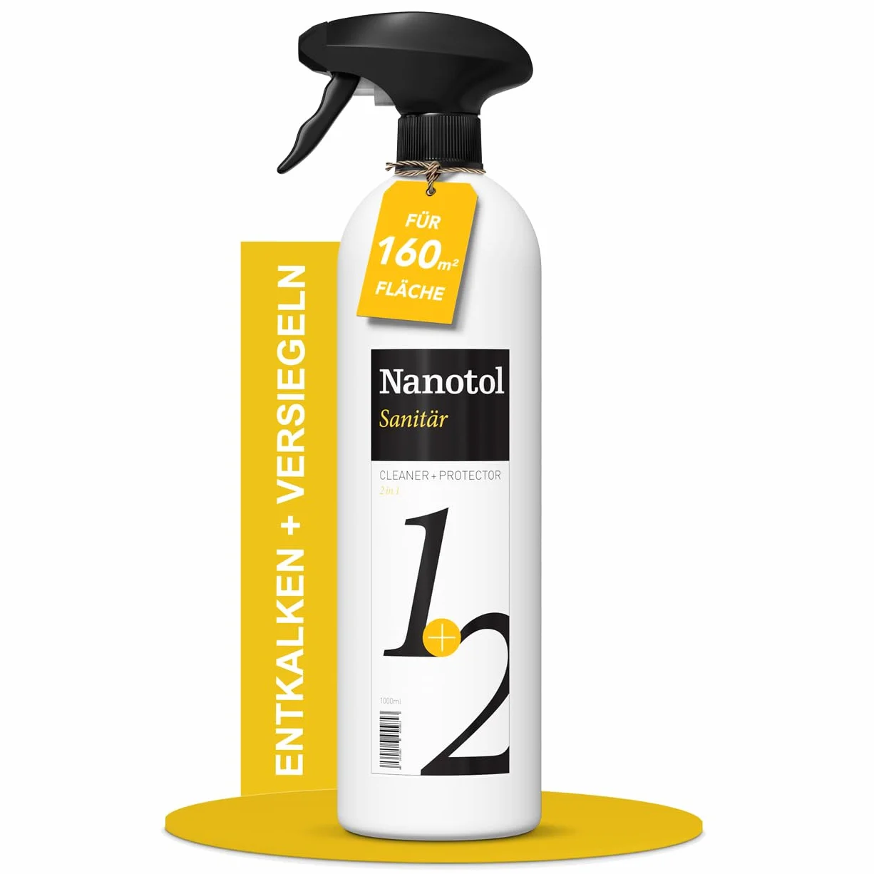 Nanotol Hybrydowy profesjonalny środek do czyszczenia łazienki 1+2, z efektem Easy to-clean | czyści, odkamieniaje i uszczelnia jednocześnie (1000 ml)