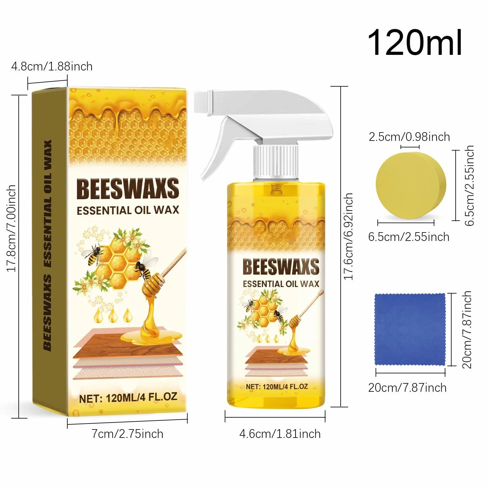 Wood Cleaner and Restorer - Hardwood Spray, Beeswax Formula for Antique Furniture, Removes Scratches, Restores Natural Grain