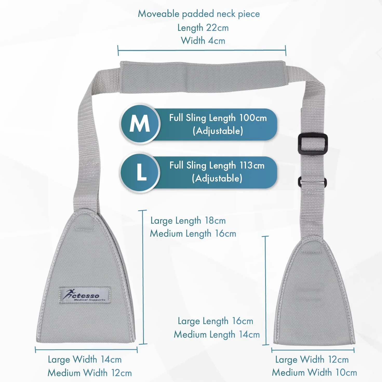 Actesso Web Medical Arm Sling - Zaprojektowany do unieruchomienia i stabilizacji ramienia, nadgarstka i barku po urazach lub w przypadku