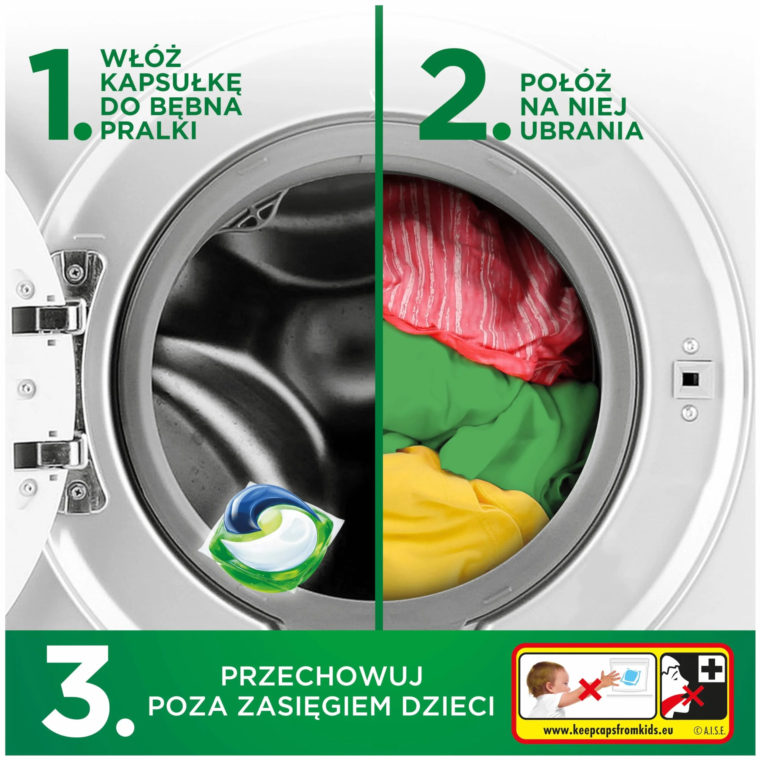 Ariel Allin1 PODS Kapsułki Kapsułki do prania ze środkiem piorącym w płynie, 50 prań, Color, Usuwają zabrudzenia
