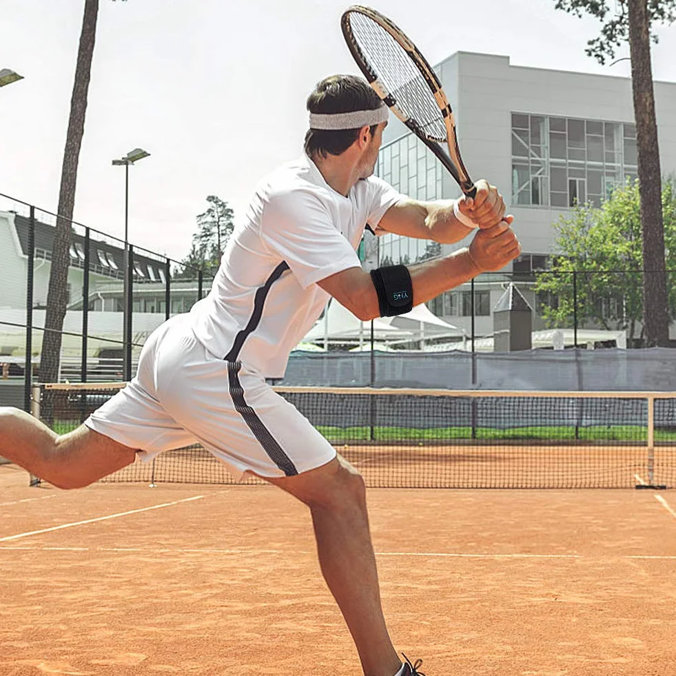 Orteza łokcia na zapalenie ścięgien, orteza łokcia tenisisty z wkładką kompresyjną i przedłużoną elastyczną opaską do rozciągania, tenis, łokieć golfisty, pas podtrzymujący łokieć dla mężczyzn i kobiet