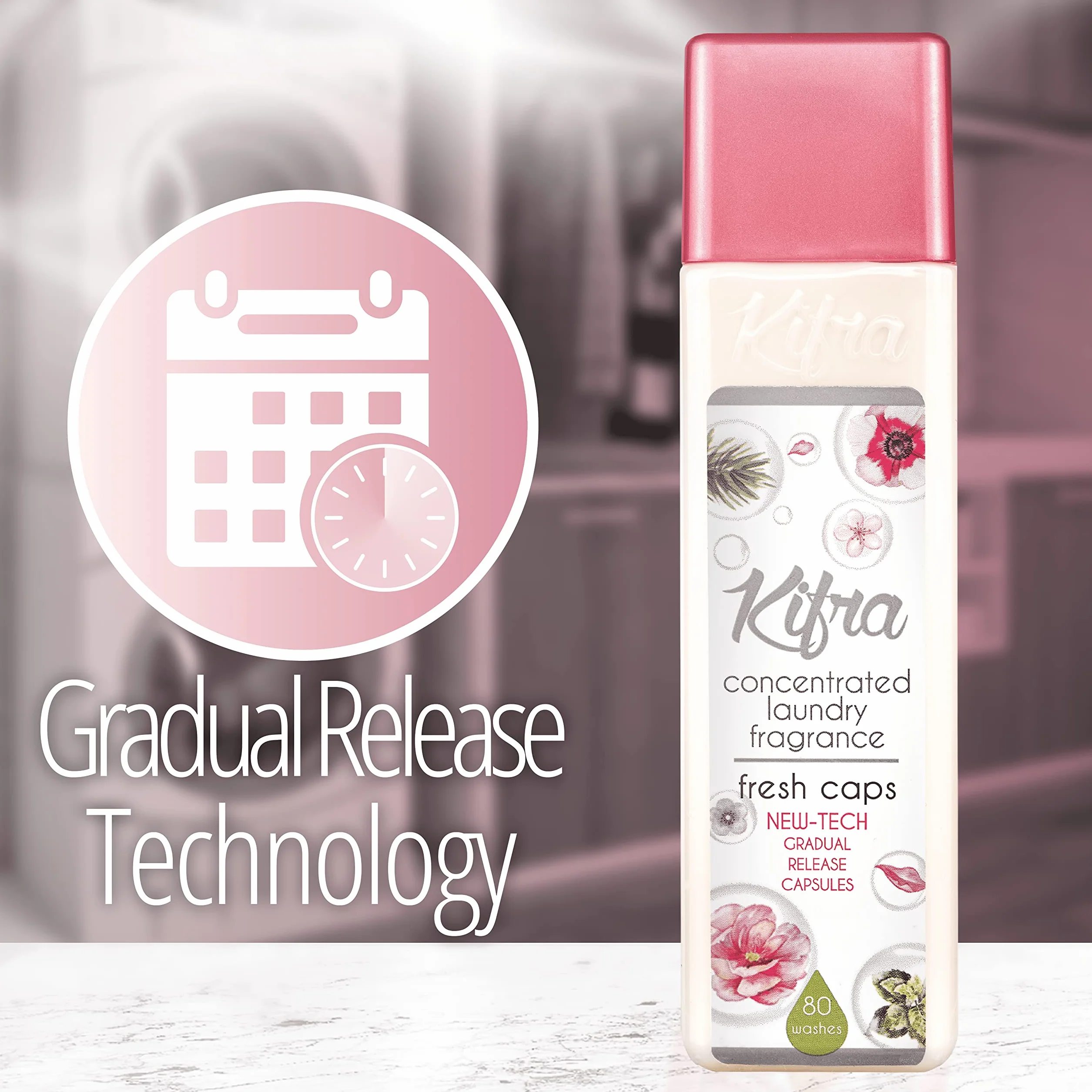 Kifra Fresh Caps skoncentrowane perfumy do prania, 200 ml, 80 cykli prania, długotrwały zapach do prania