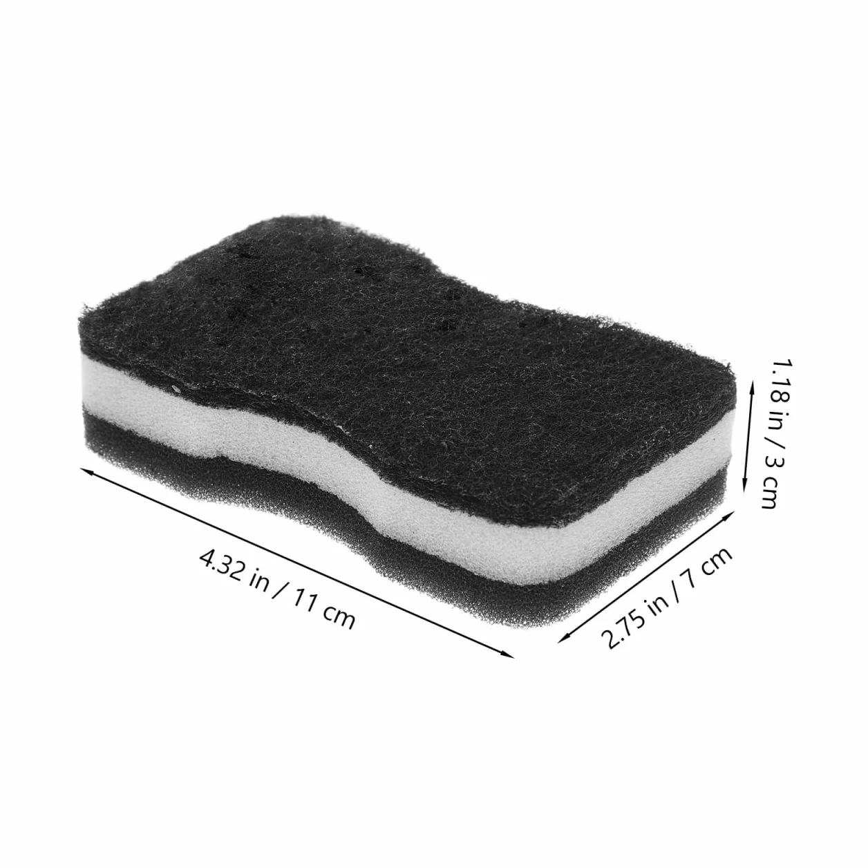 DOITOOL Gąbka do czyszczenia, dwustronna, czarna, 10 sztuk, gąbka kuchenna, gąbka do czyszczenia, gąbka do mycia naczyń