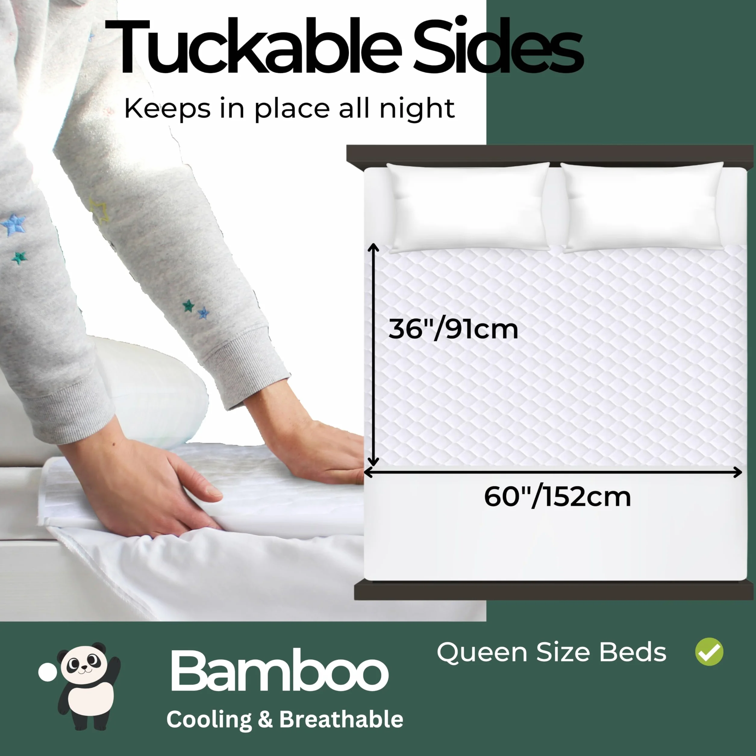 Hygge Sheets® ️ bambusowe prześcieradła dla dorosłych i dzieci, łóżka typu king-size, 100% wodoodporne prześcieradła do zwilżania, ochraniacze na łóżka na nietrzymanie moczu, wielokrotnego użytku,
