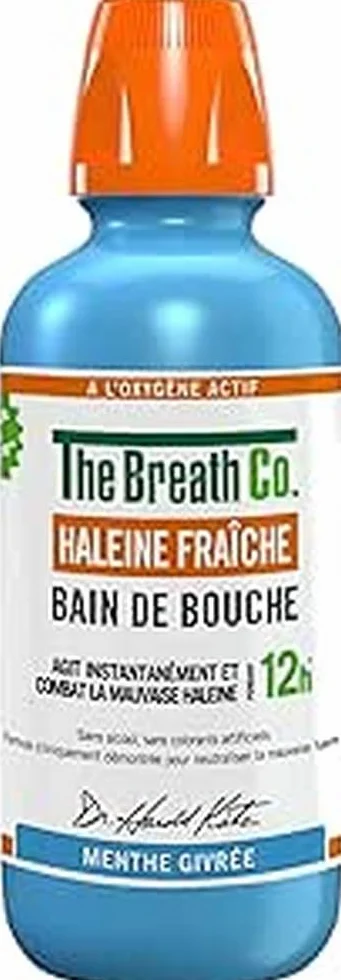 The Breath Co - Bezalkoholowy płyn do płukania jamy ustnej - Formuła opracowana przez dentystę - Świeży Oddech przez 12 godzin* - Mrożona mięta, 500ml